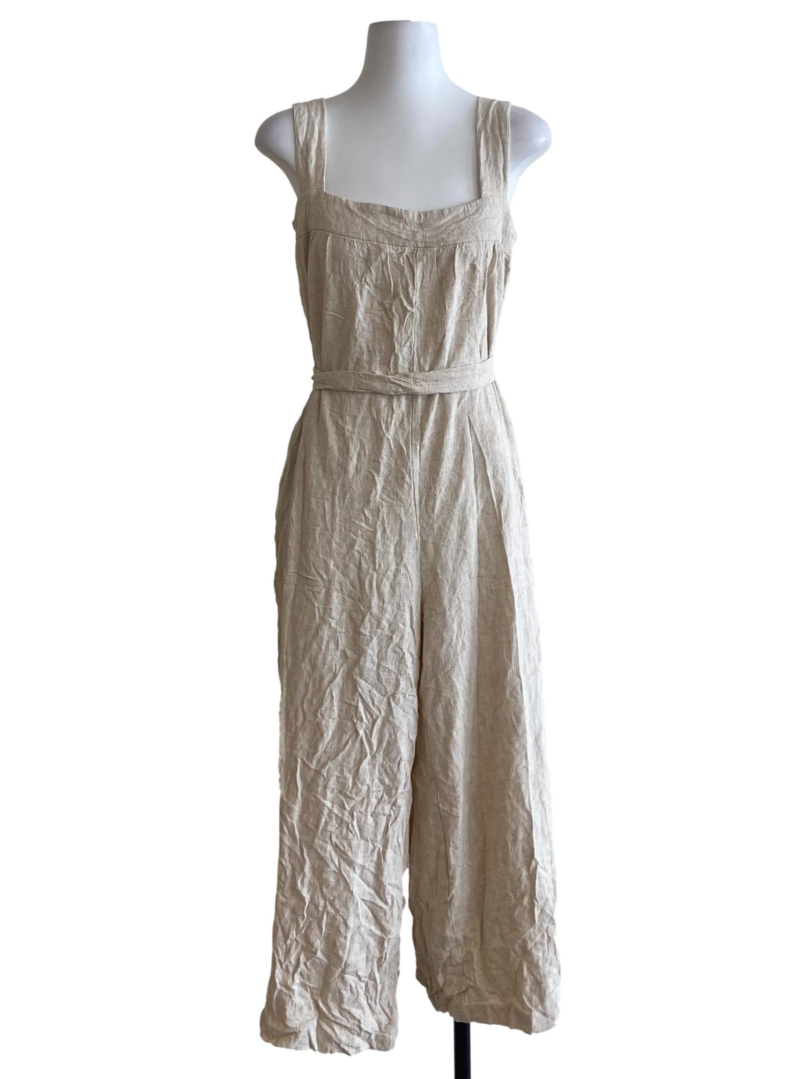 Parchment Beige Sleeveless Jumpsuit