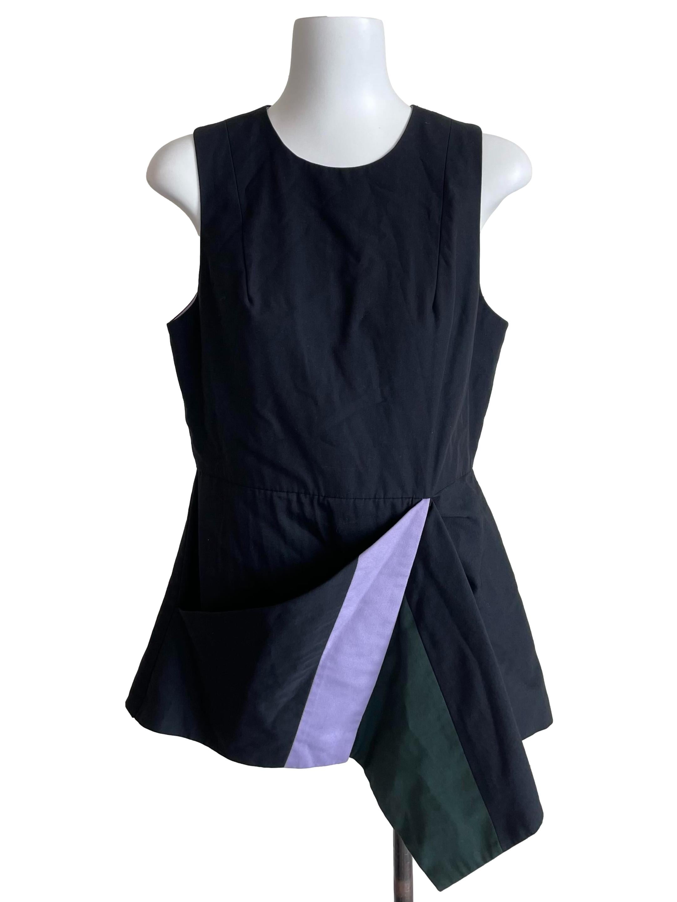Black & Lavender Peplum Top