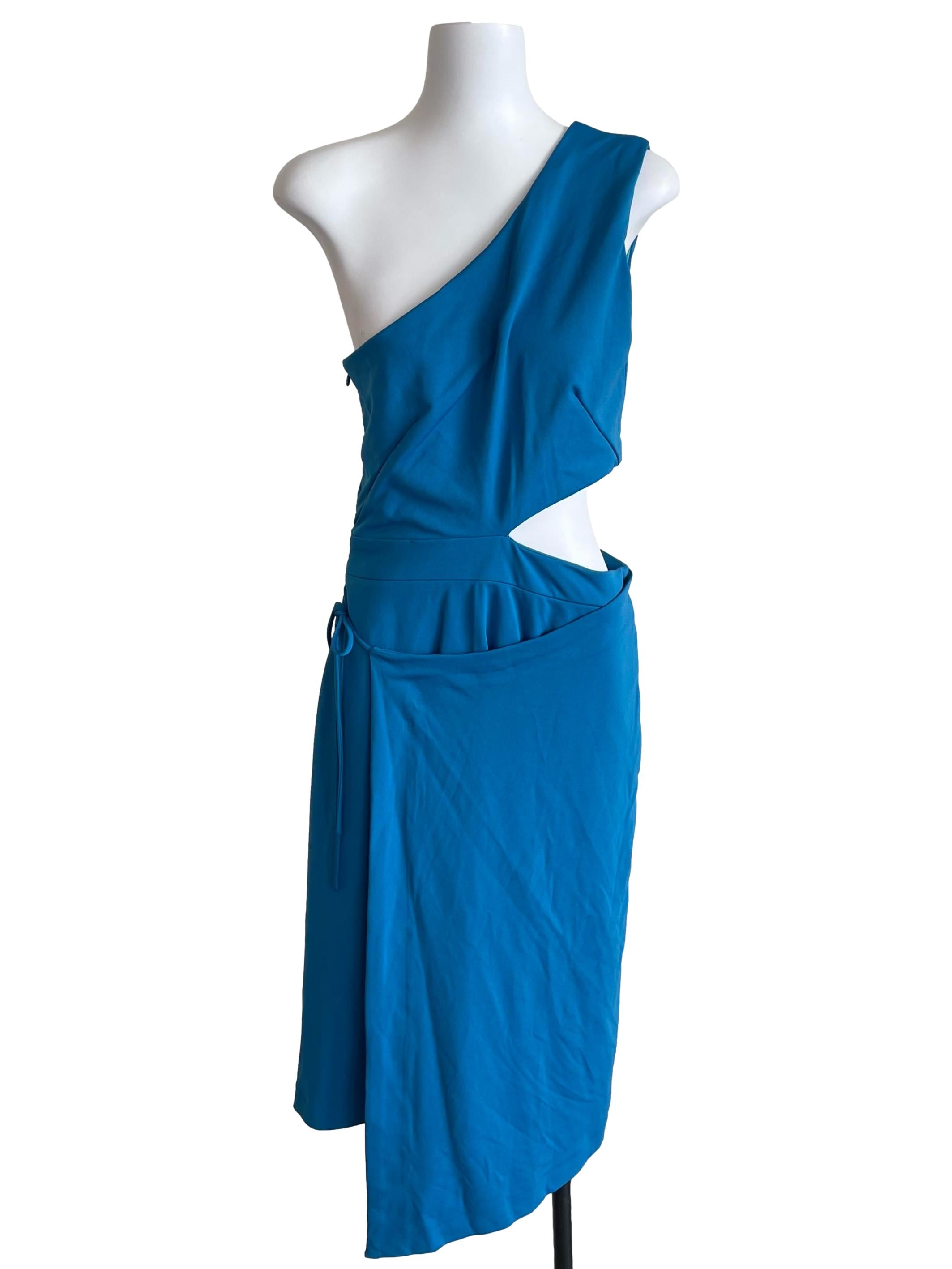 Sky Blue Asymmetric Slip Dress