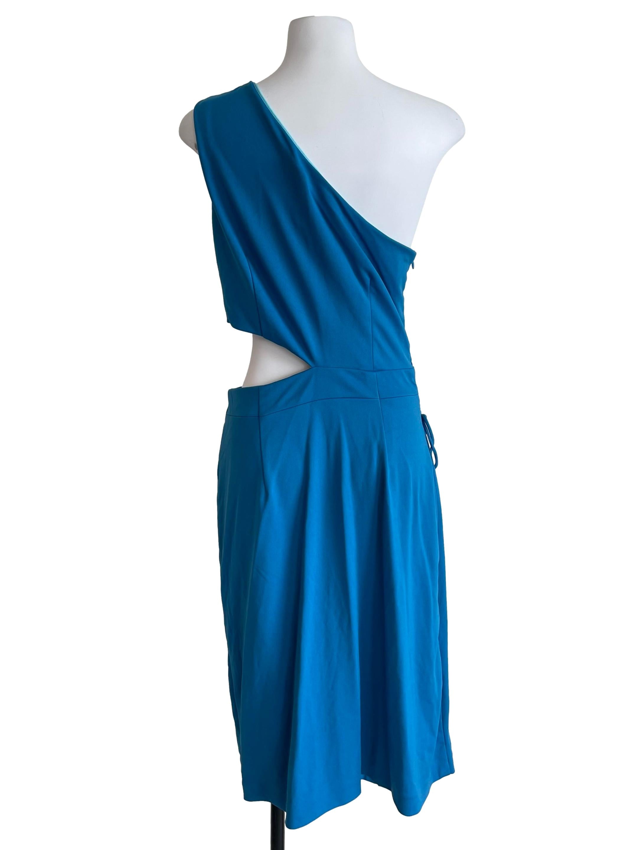 Sky Blue Asymmetric Slip Dress