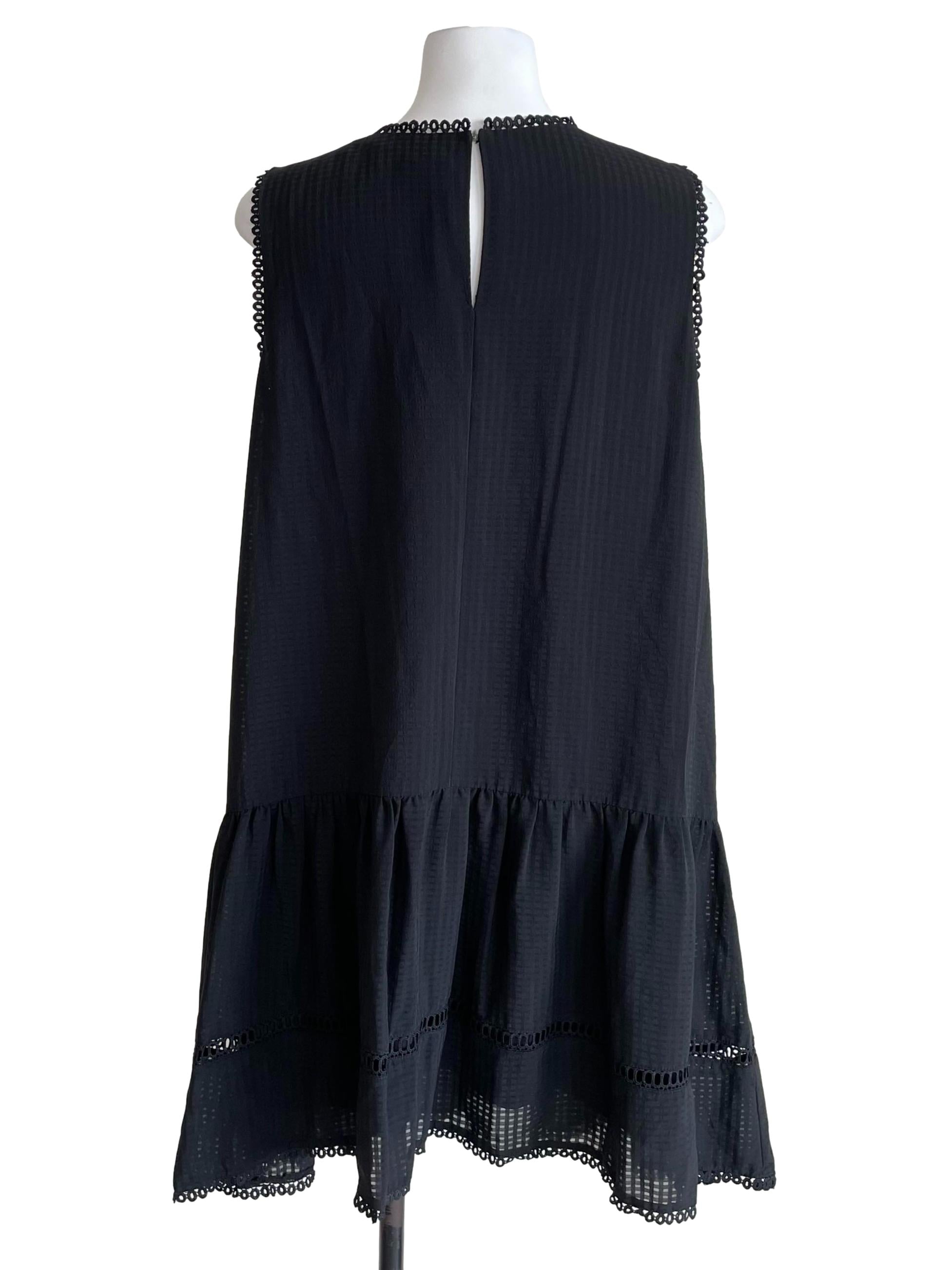 Black Hollow Tiered Dress