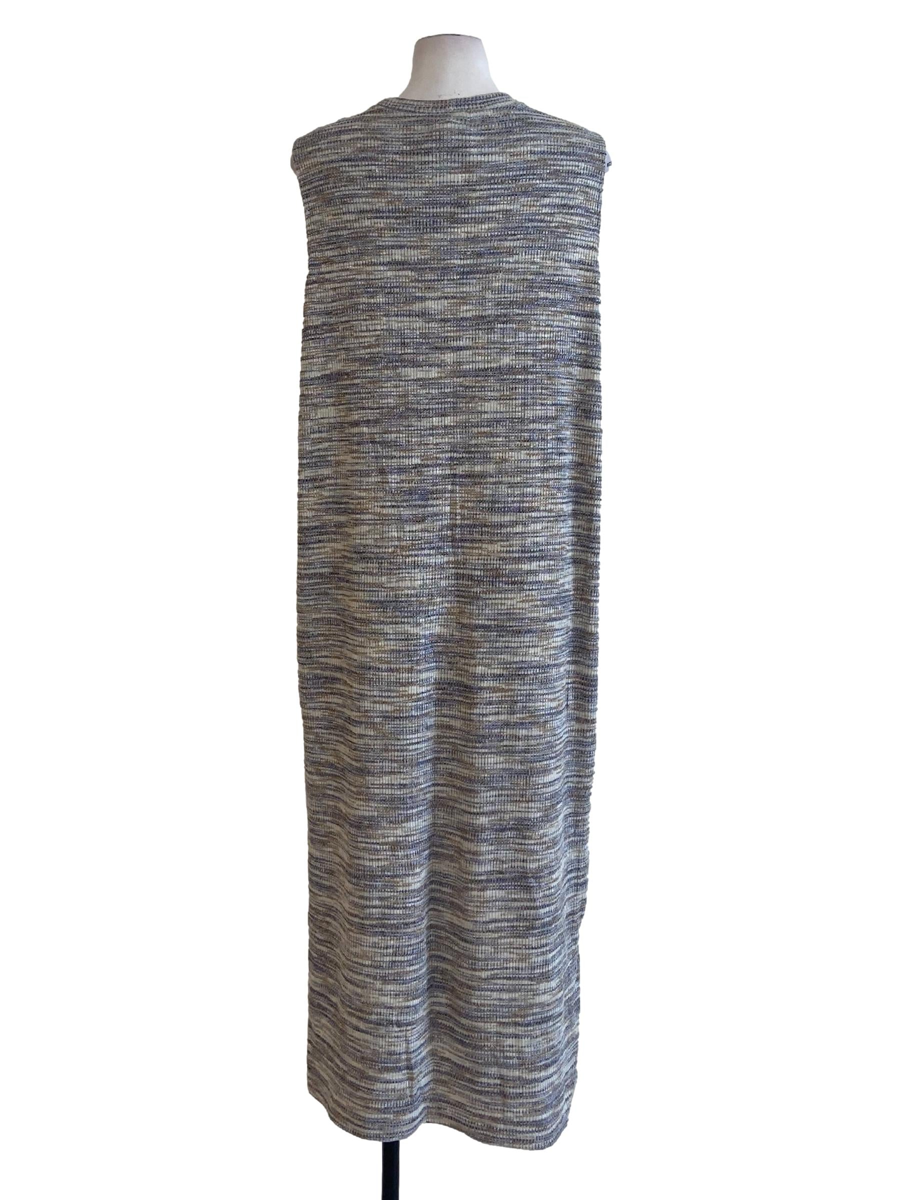 Purple & White Stripe Sleeveless Stretchable Dress