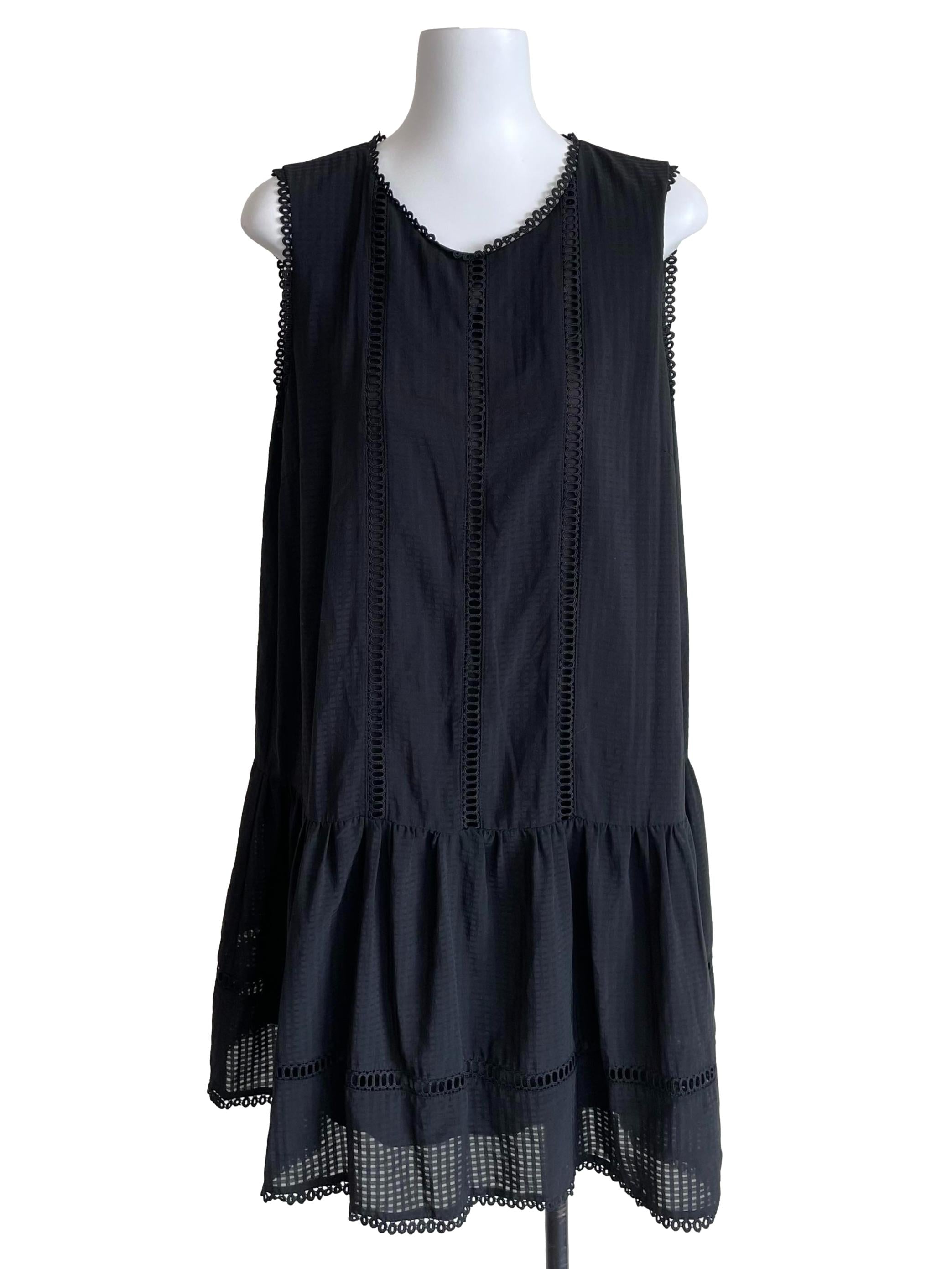 Black Hollow Tiered Dress