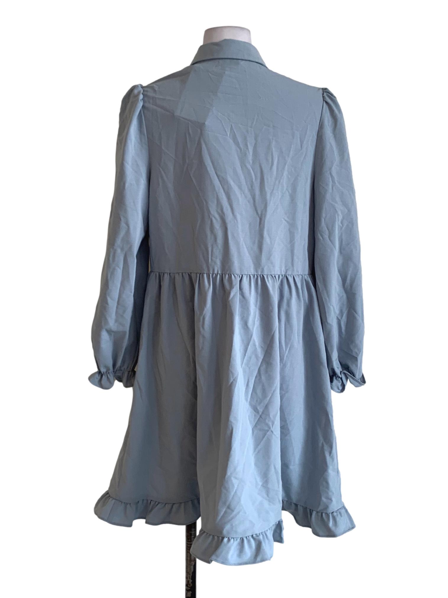 Sky Blue Wing Collar Empire Dress