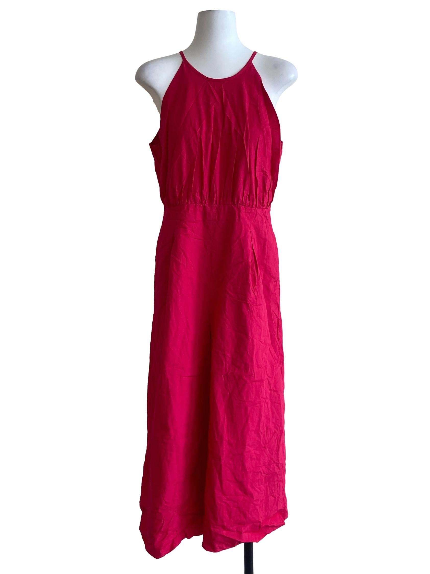 Strawberry Pink Halter Jumpsuit