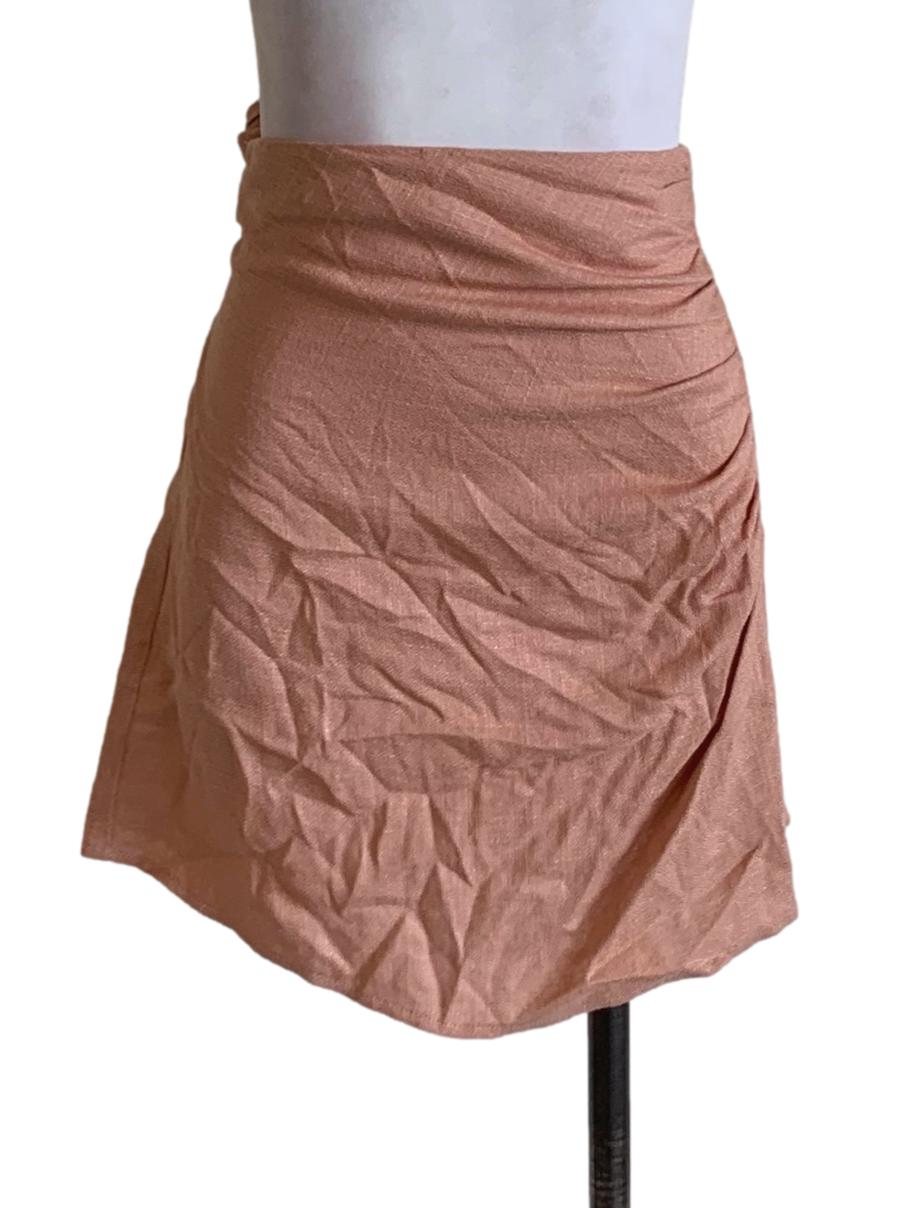 Peach Graph Check Mini Skirt