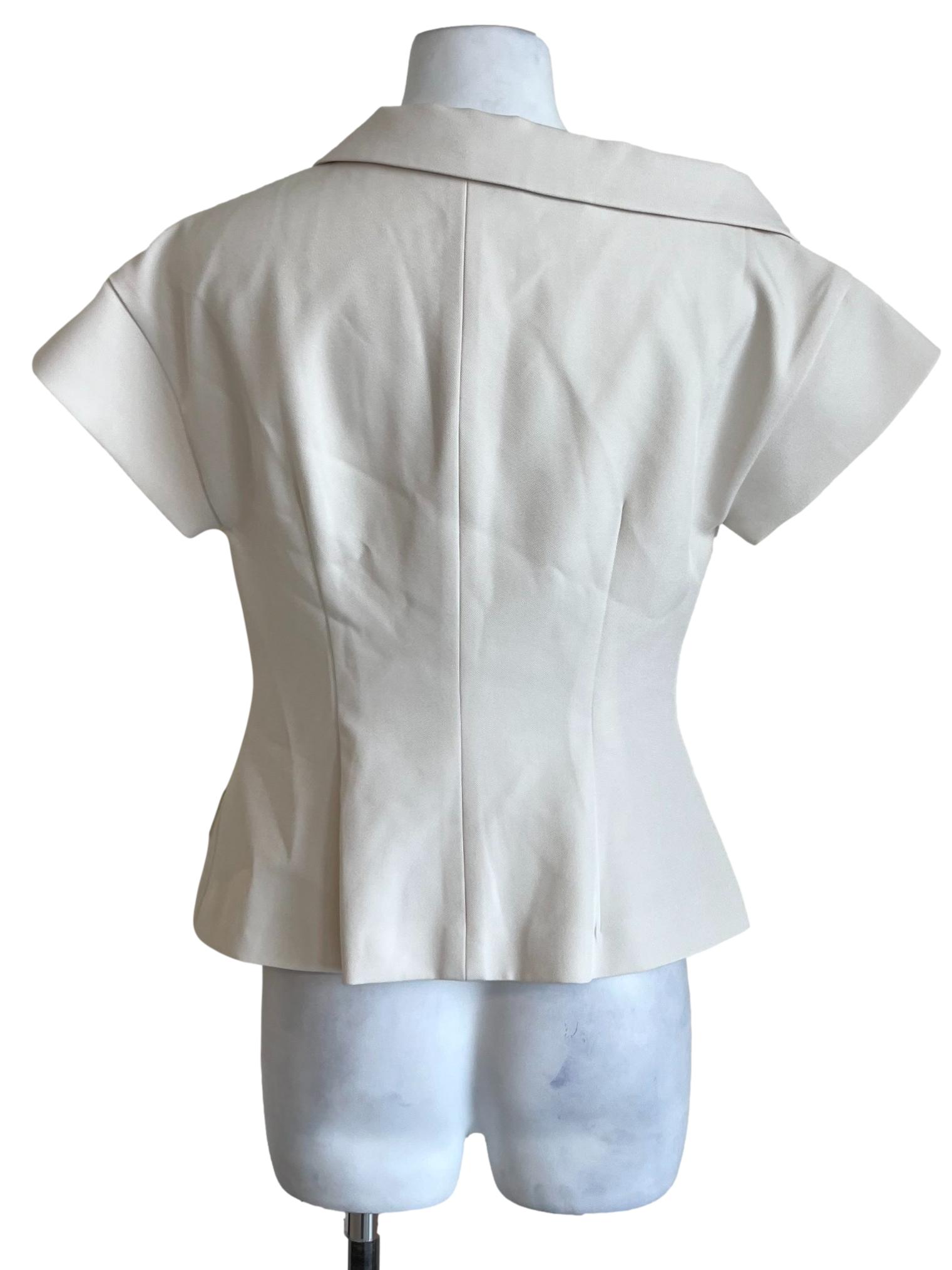 Ivory White Short Sleeve Blazer