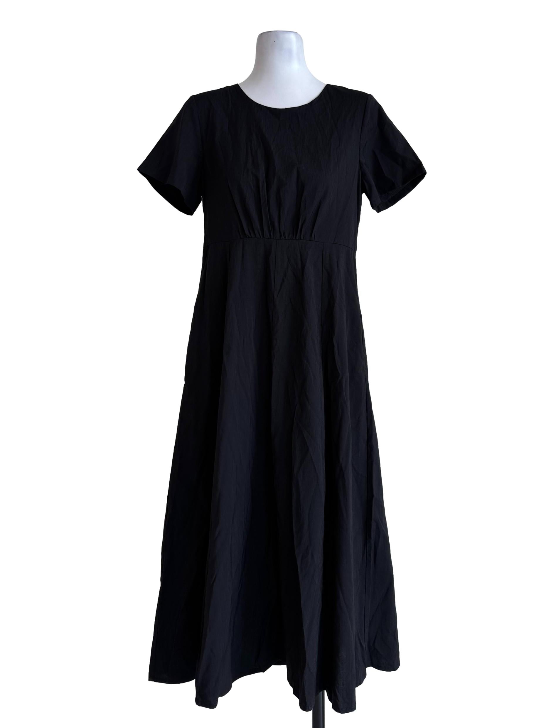 Carbon Black Round Neck Dress