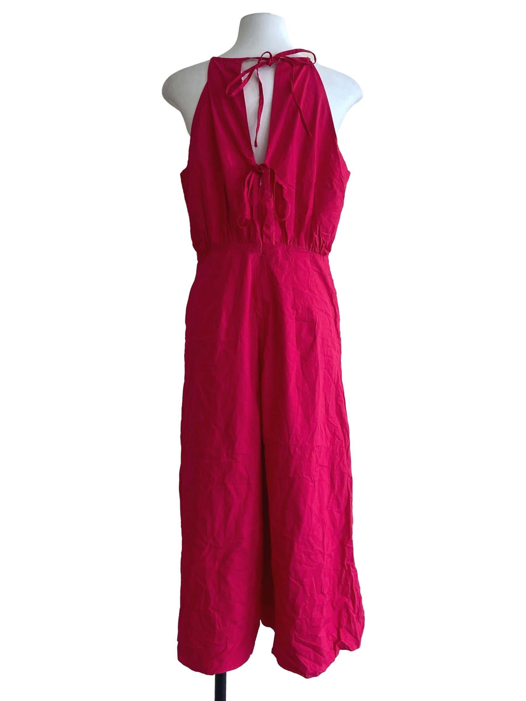 Strawberry Pink Halter Jumpsuit