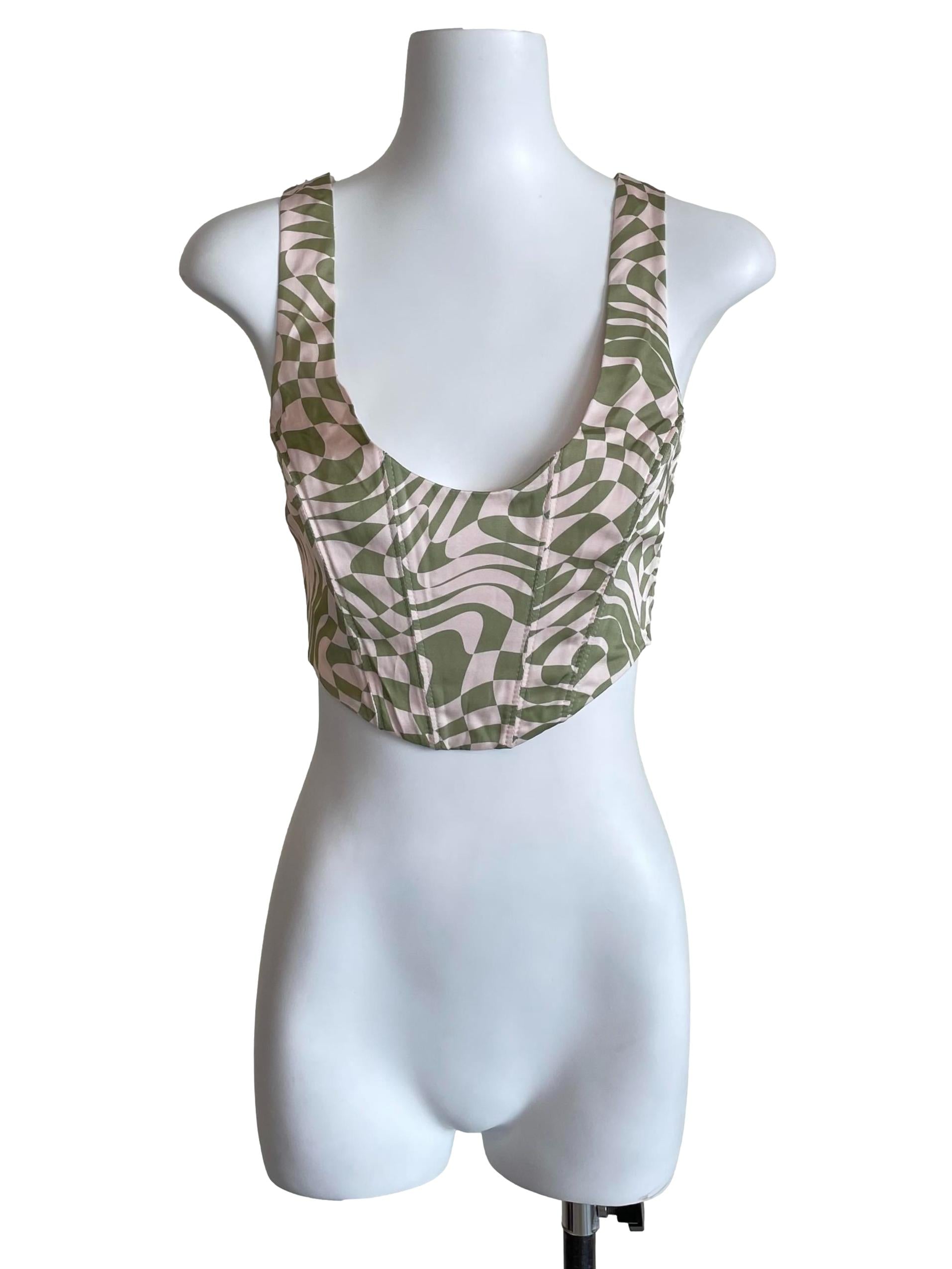 Alabaster Swirl Corset Crop Top