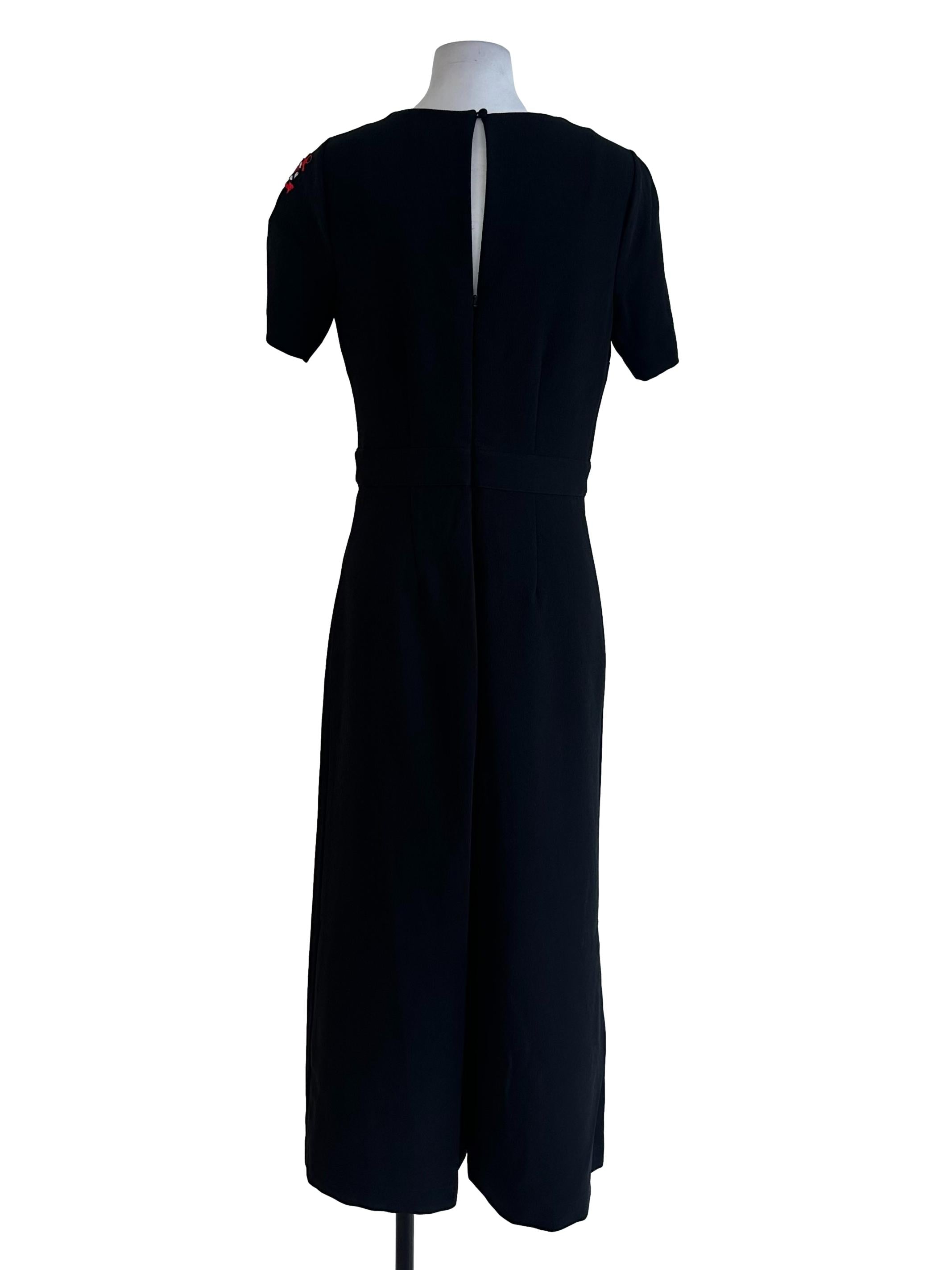 Black Plain Short Sleeves Jumpsuit