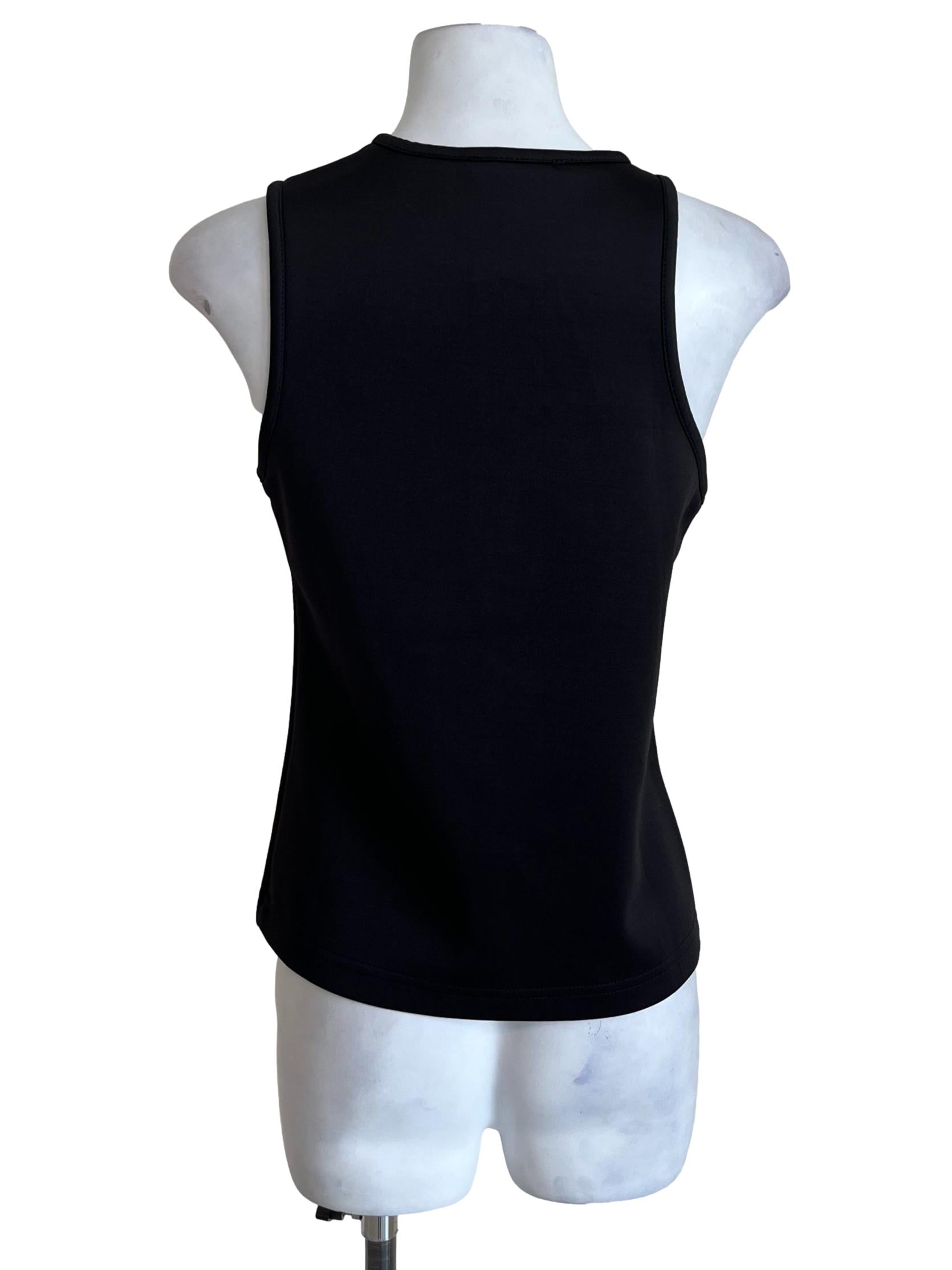 Jade Black Half Zip Tank Top