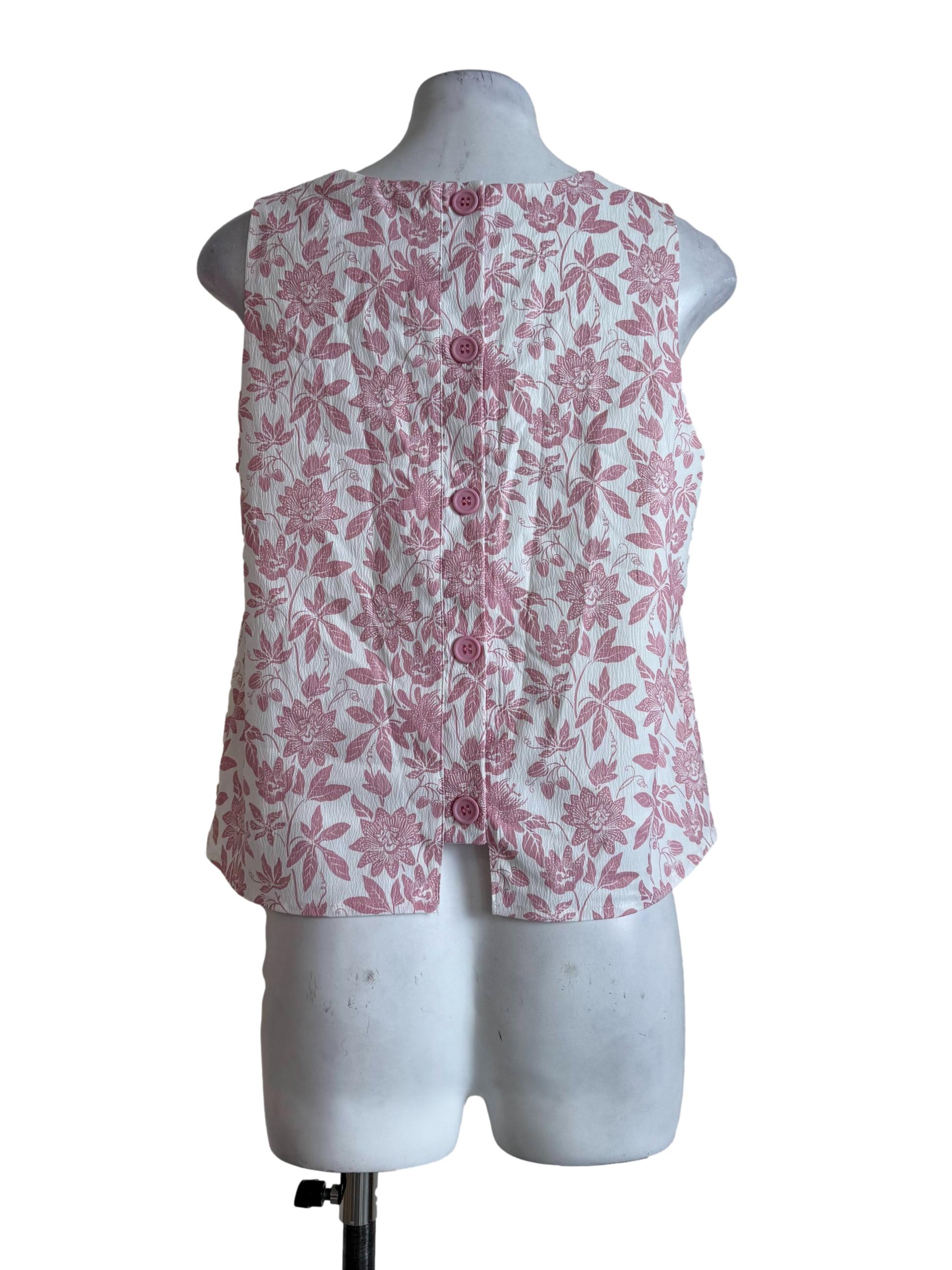 Pastel Pink Prints Round Neck Top