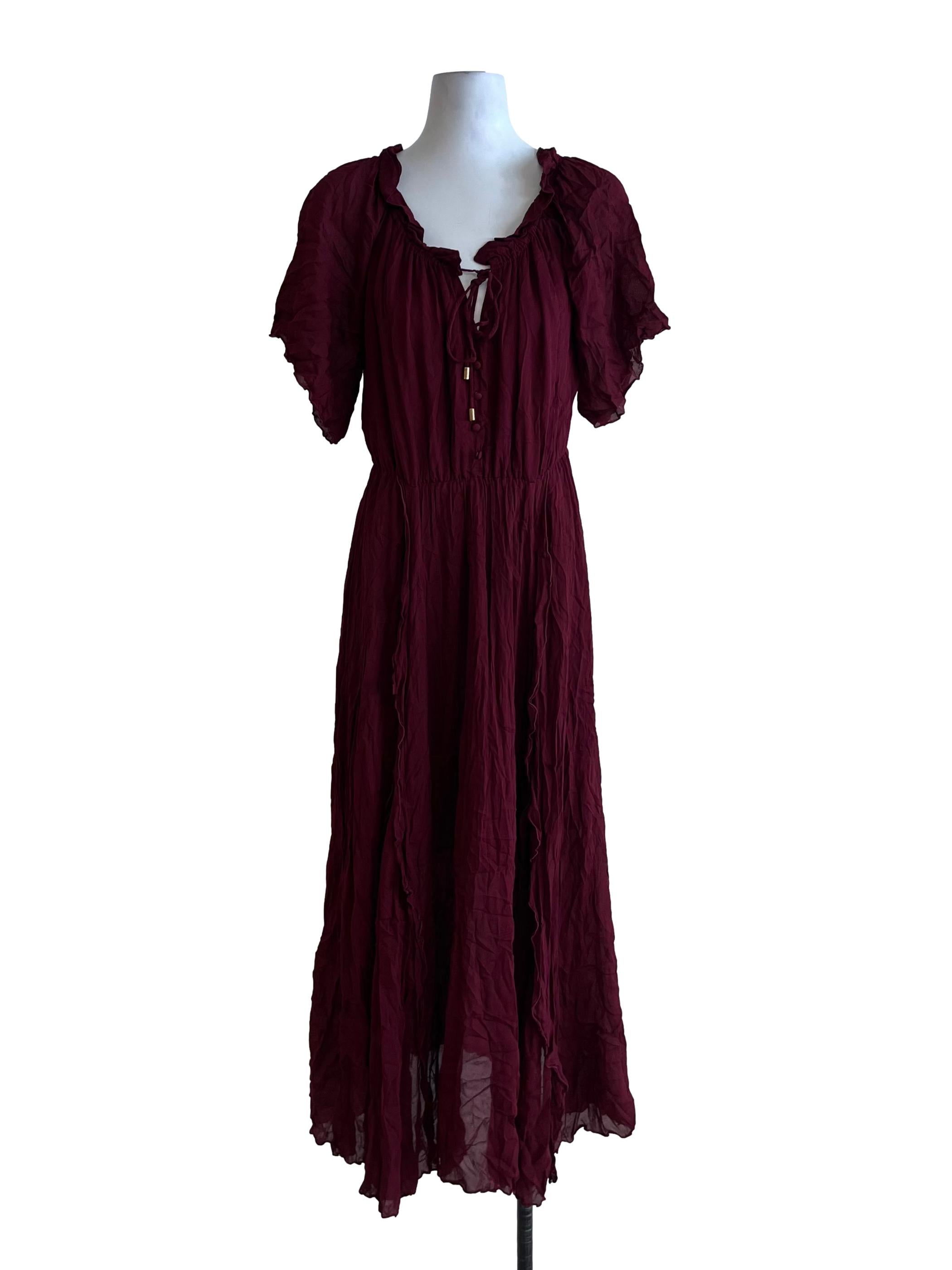Mulberry Purple Scoop Neckline Empire Dress
