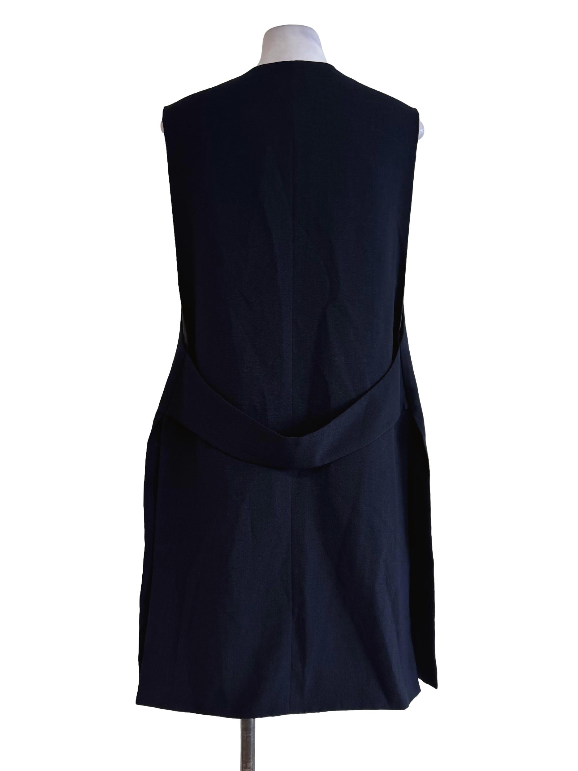 Midnight Blue Sleeveless Long Vest