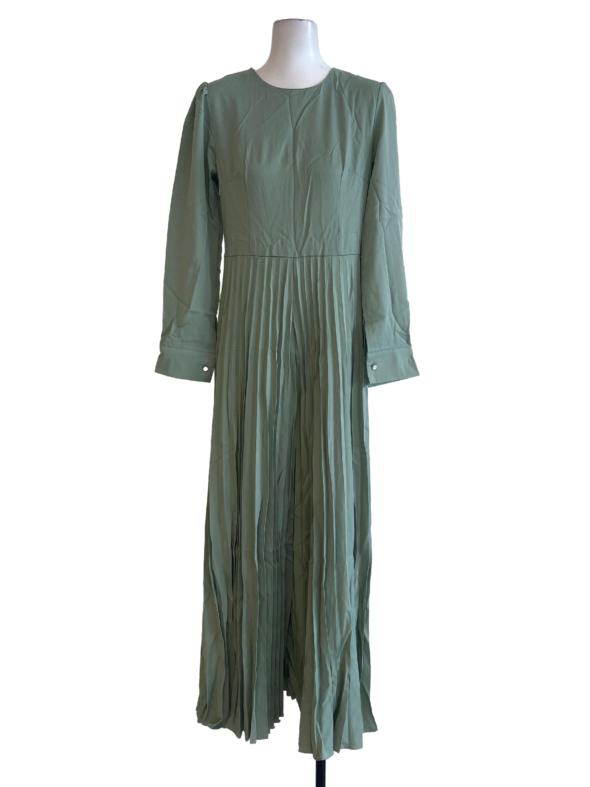Fern Green Half Plaid Long Jumpsuits