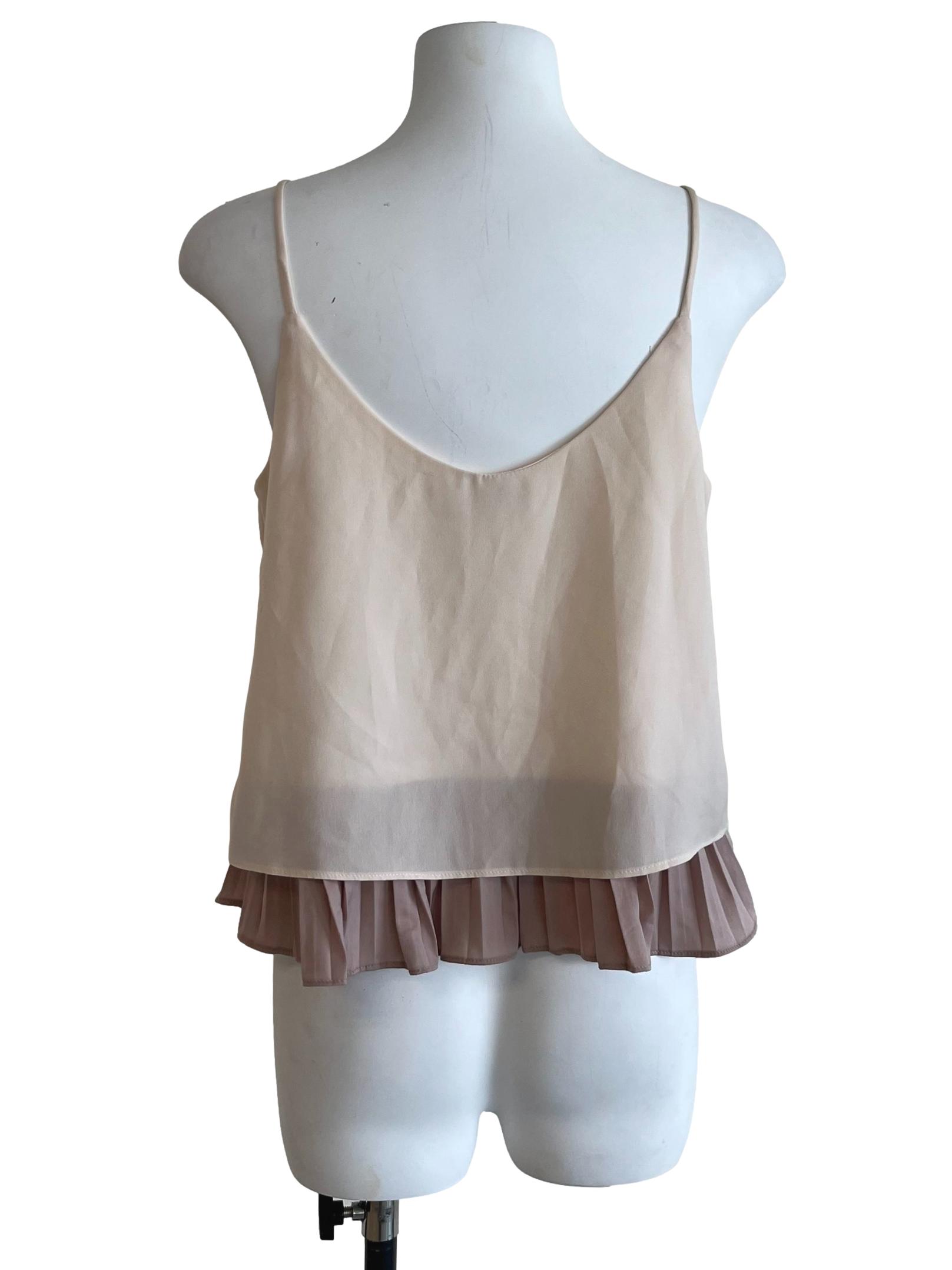 Linen Beige Layered Spaghetti Strap Top