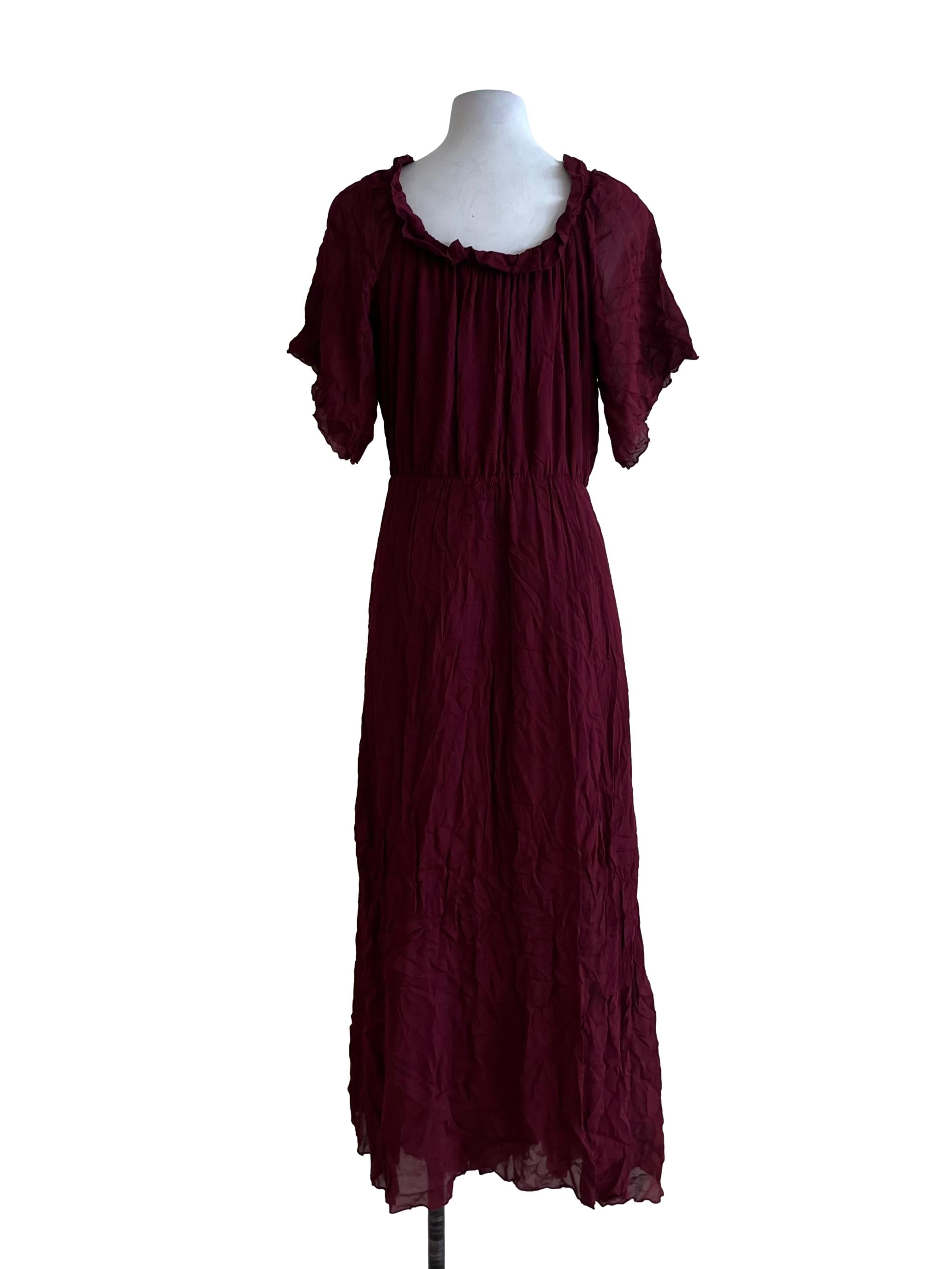 Mulberry Purple Scoop Neckline Empire Dress