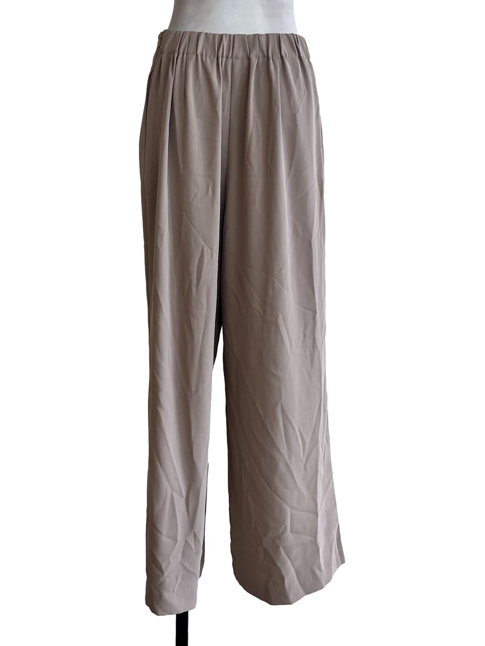 Cream Plain Long Pant