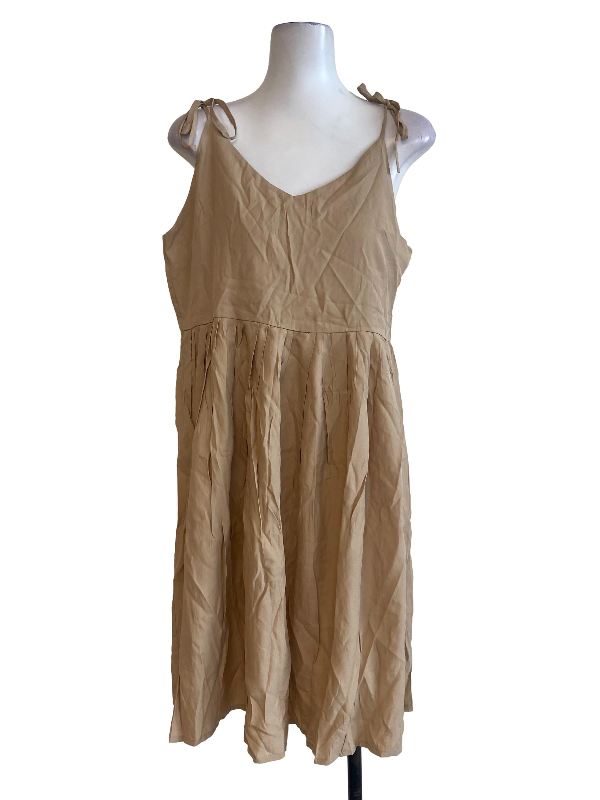Tortilla Brown Sleeveless Apron Dress