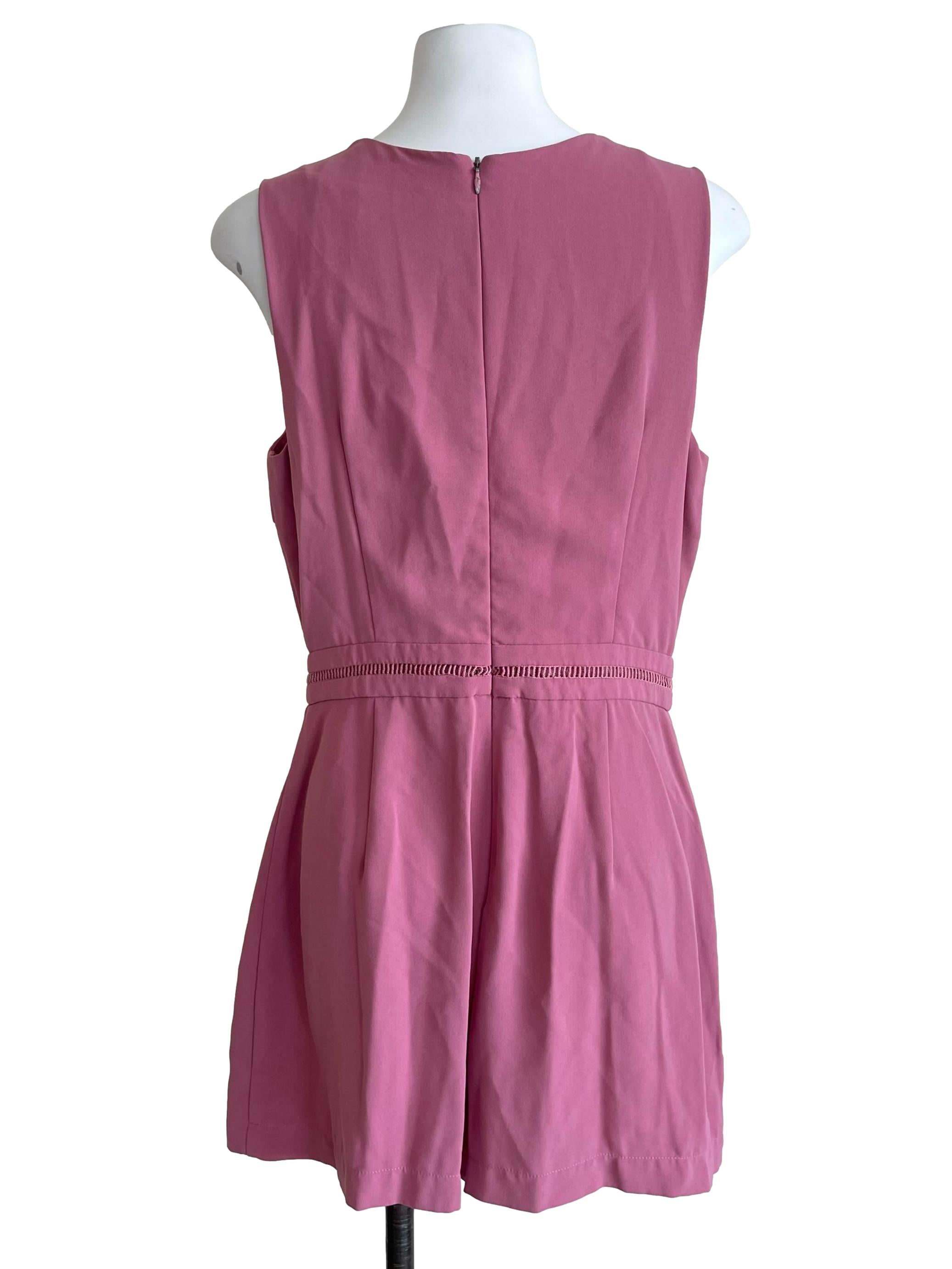 Cool Rouge Hollow Overlay Romper