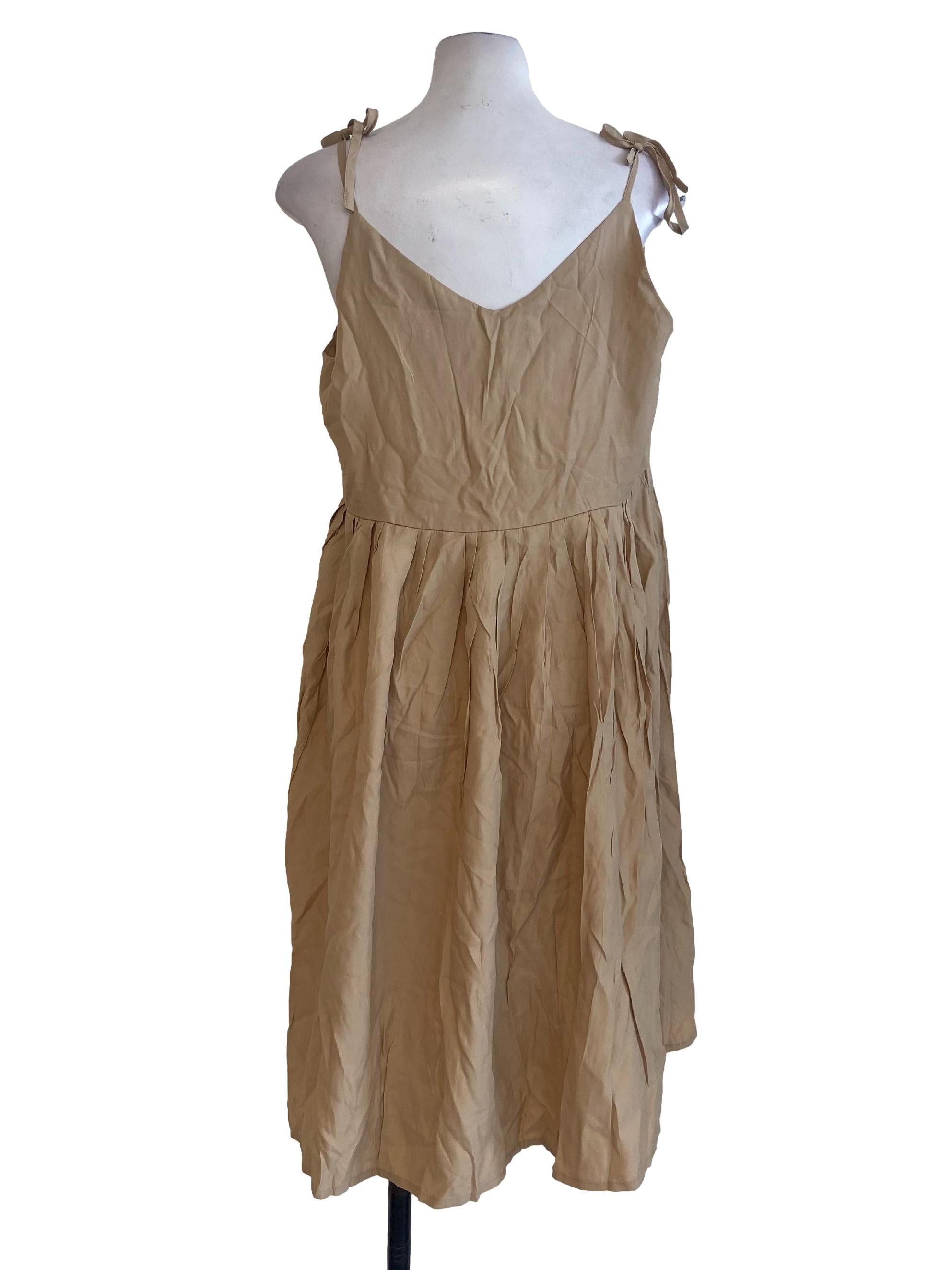 Tortilla Brown Sleeveless Apron Dress