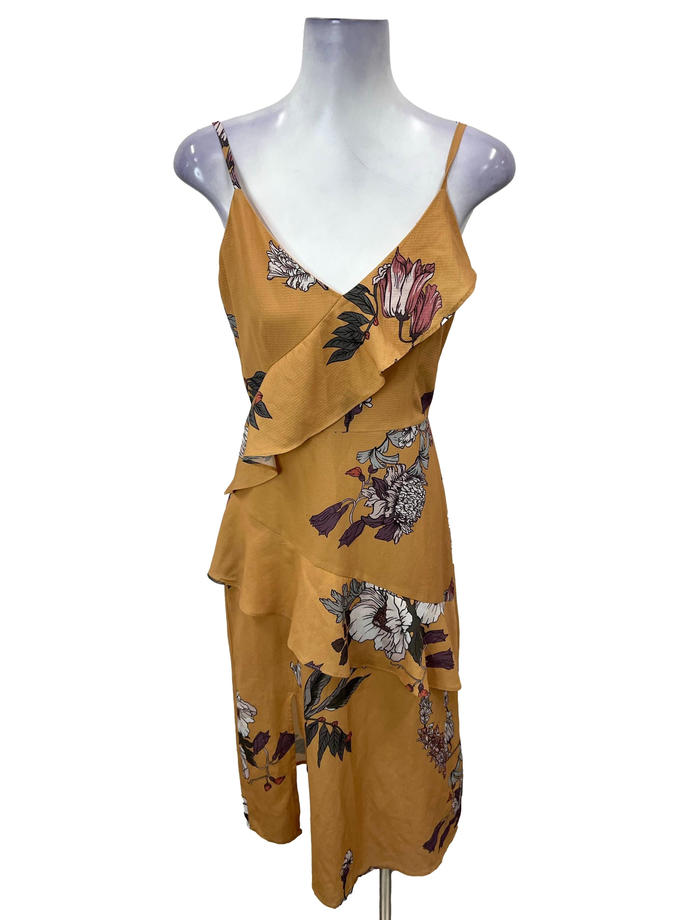 Yellow Floral Sheath Dress