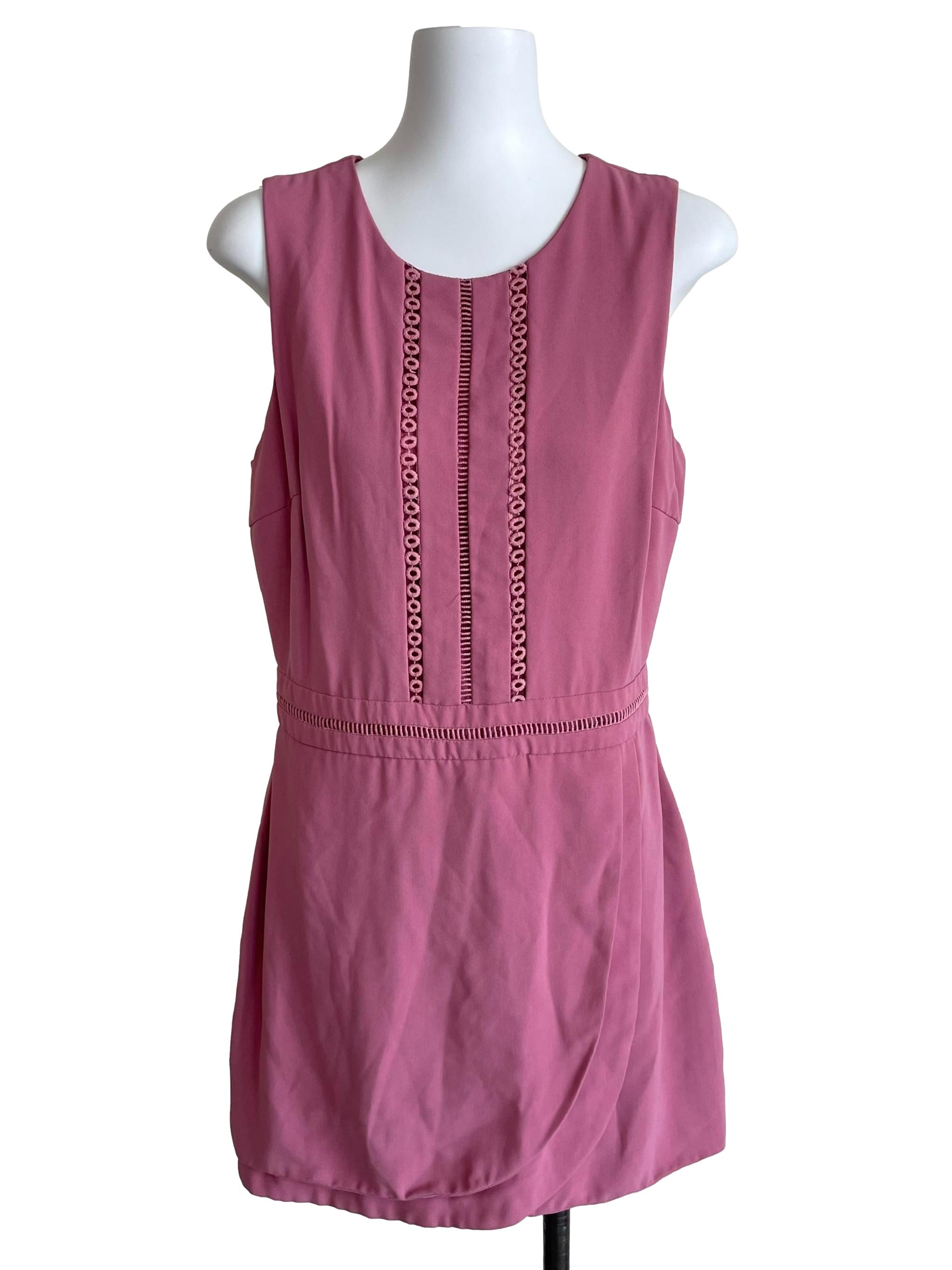Cool Rouge Hollow Overlay Romper