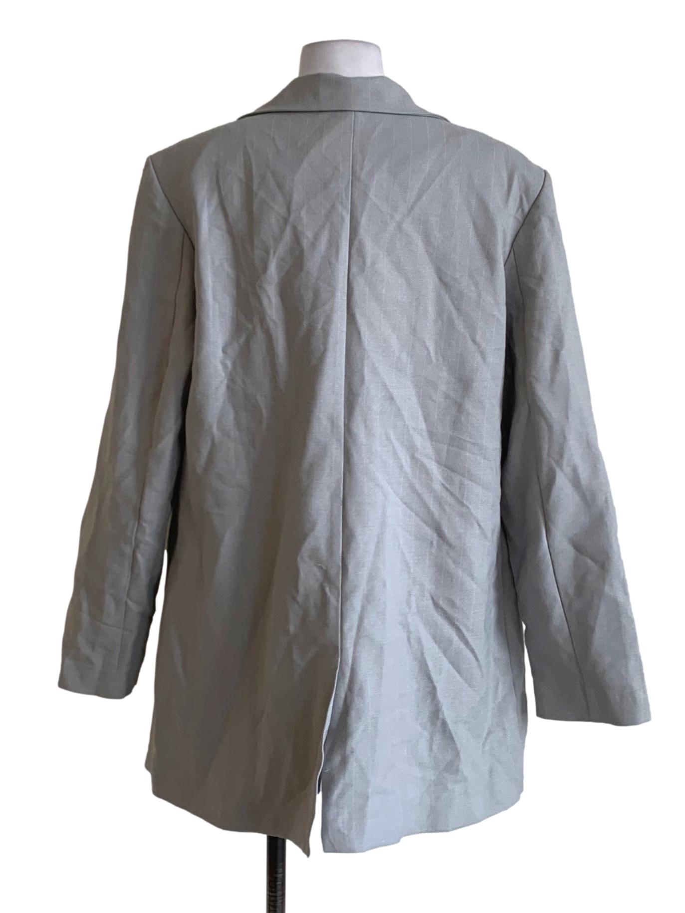 Coin Grey Awning Stripe Single-Breasted Blazer
