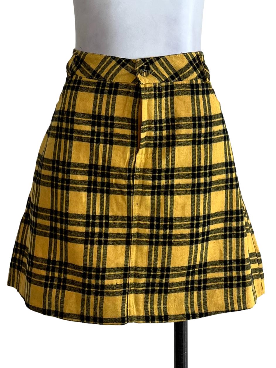 Yellow Plaid Mini Skirt TEM