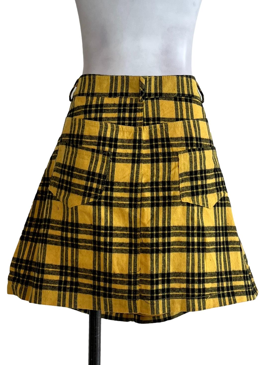 Yellow Plaid Mini Skirt TEM