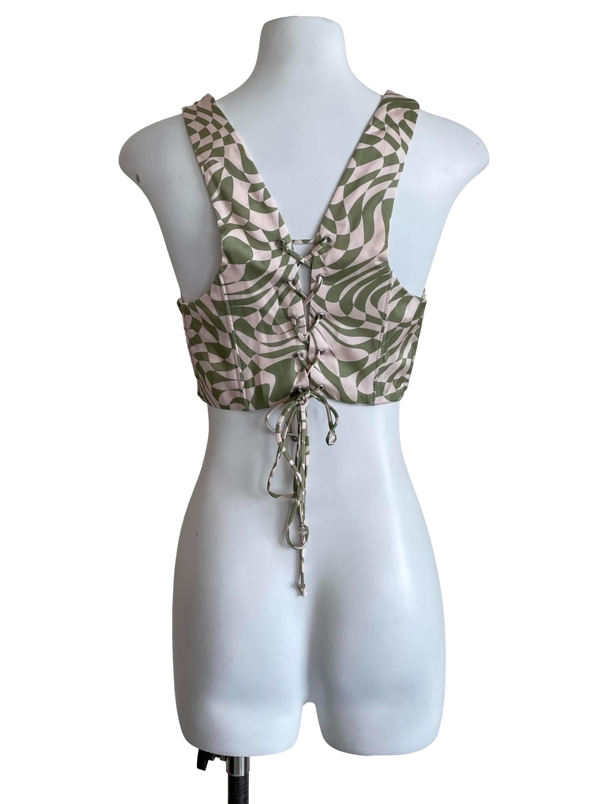 Alabaster Swirl Corset Crop Top
