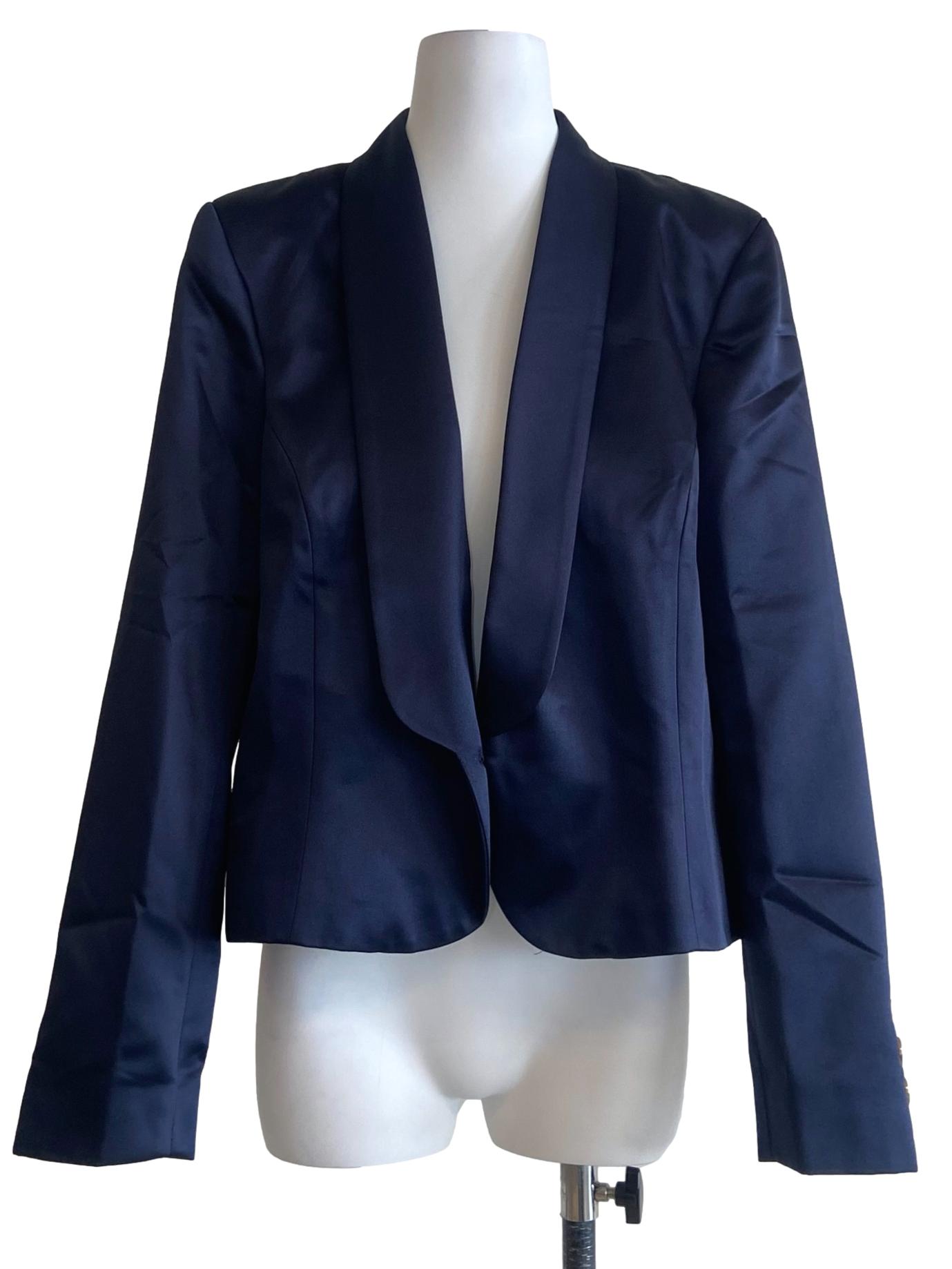 Navy Blue Single Button Blazer