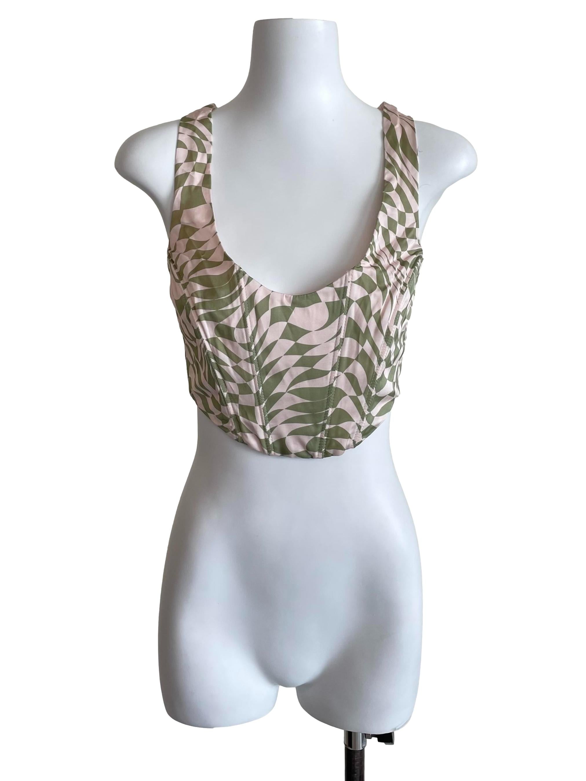 Alabaster Swirl Corset Crop Top