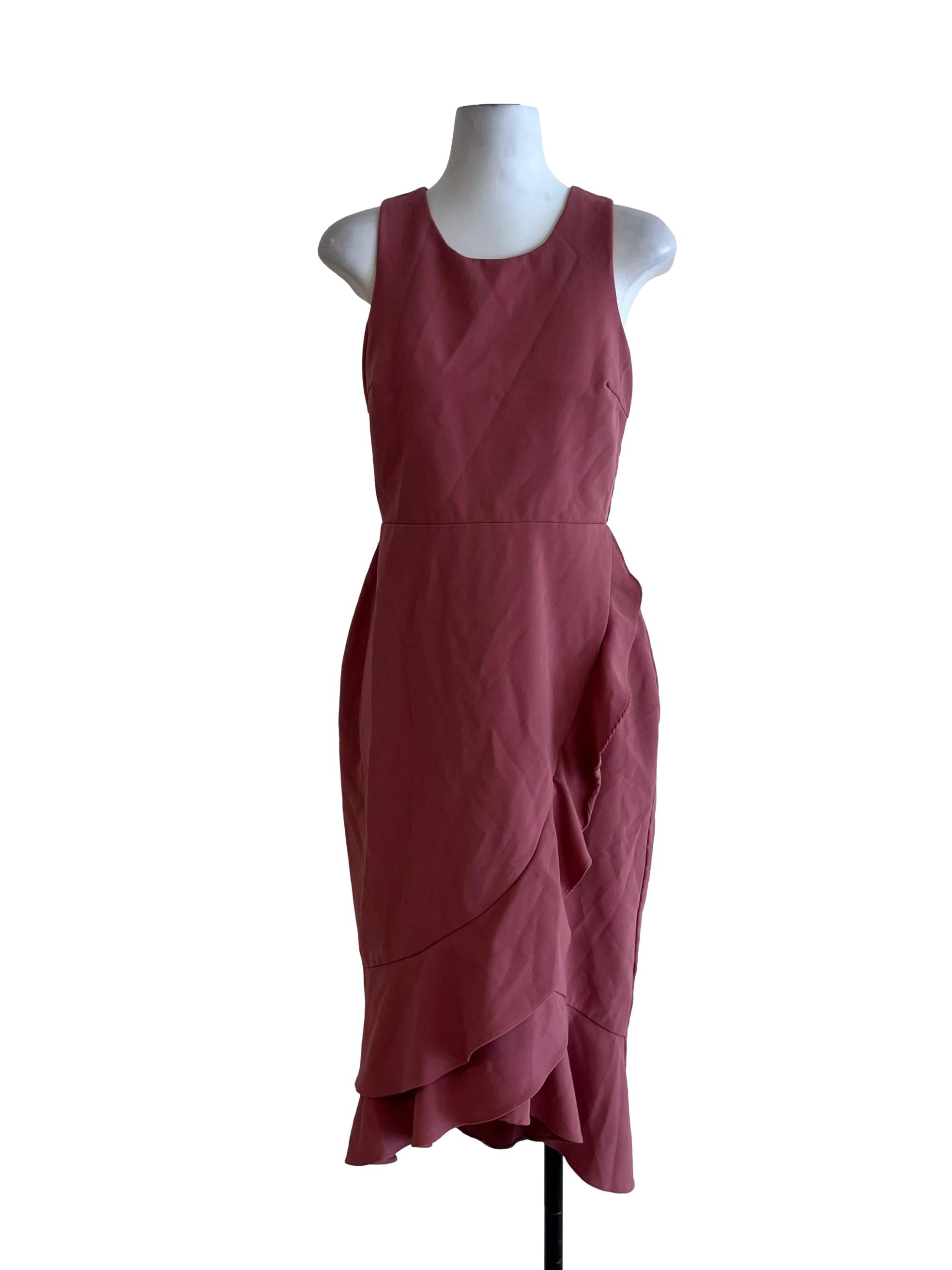 Blush Pink Jewel Neckline A-Line Dress