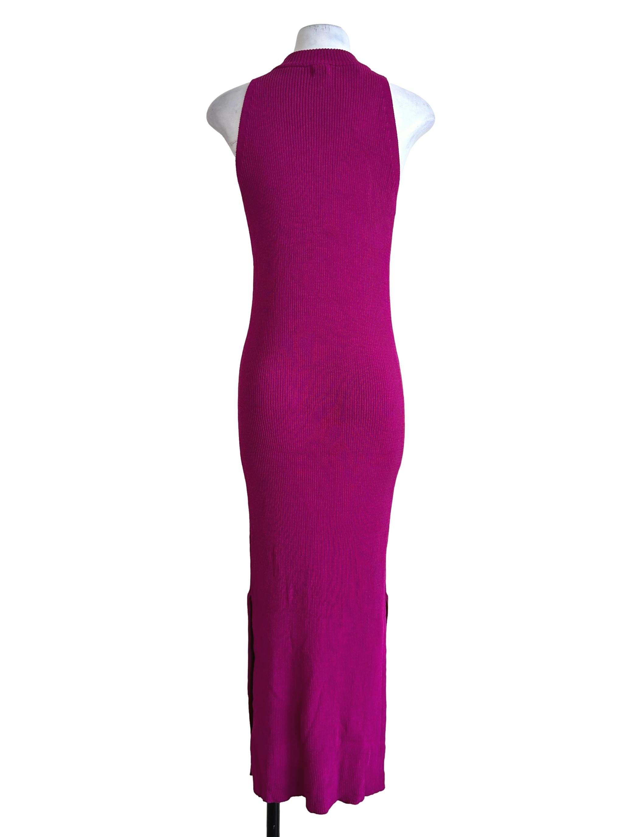 Magenta Purple High Neck Dress