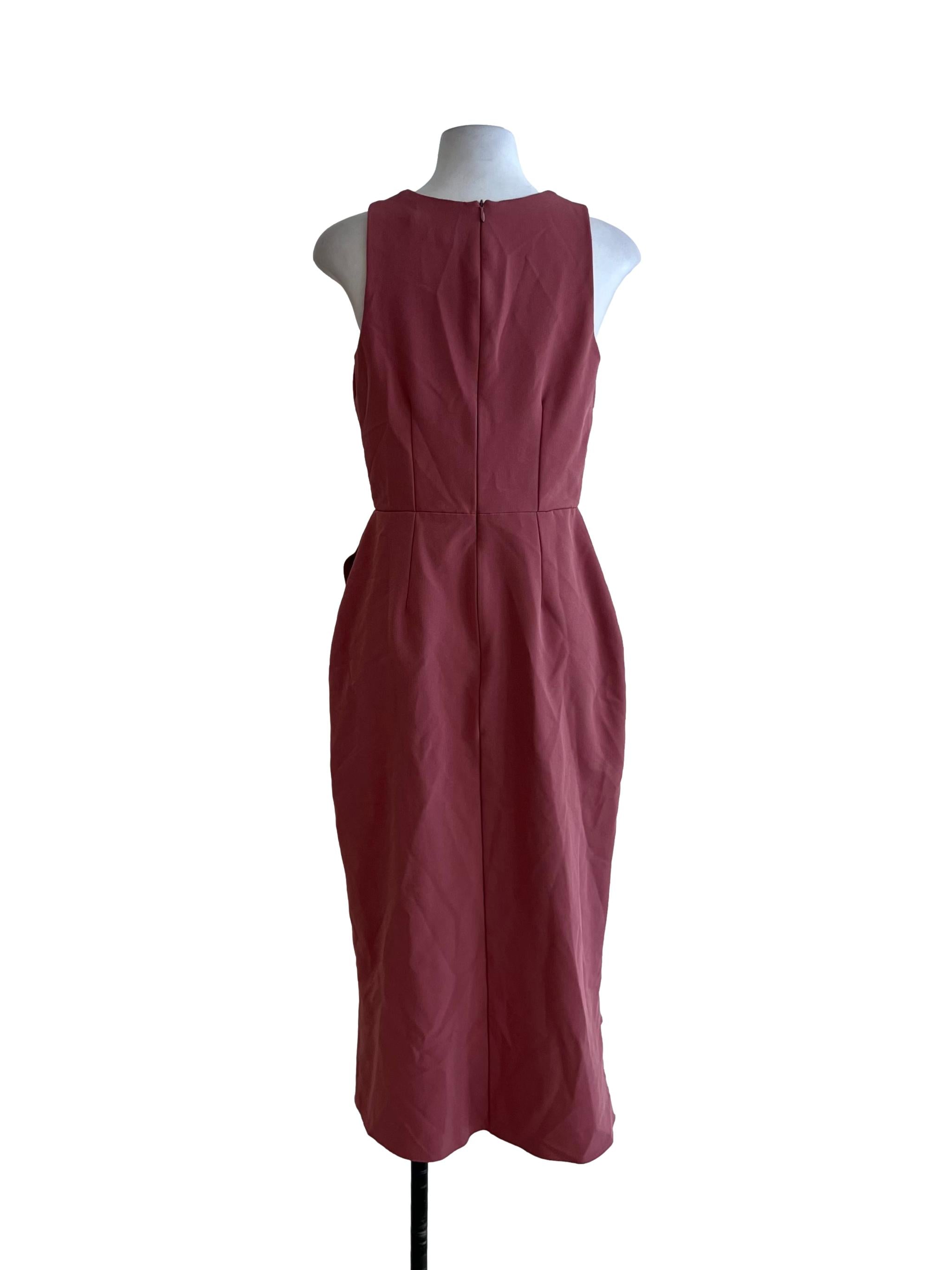 Blush Pink Jewel Neckline A-Line Dress