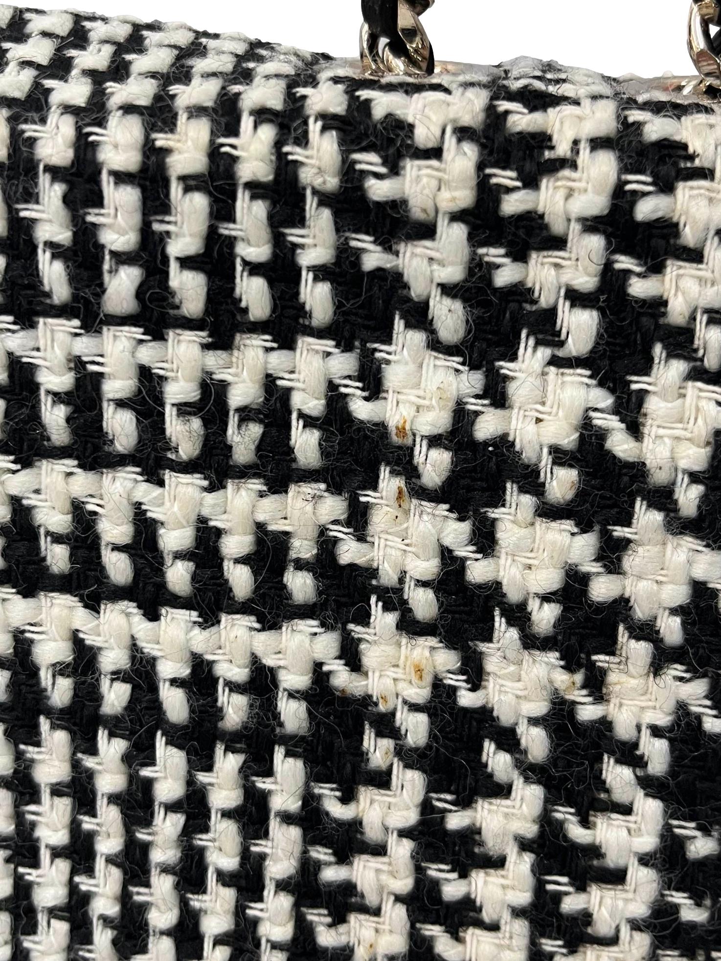 Black And White Tweed Shoulder Bag