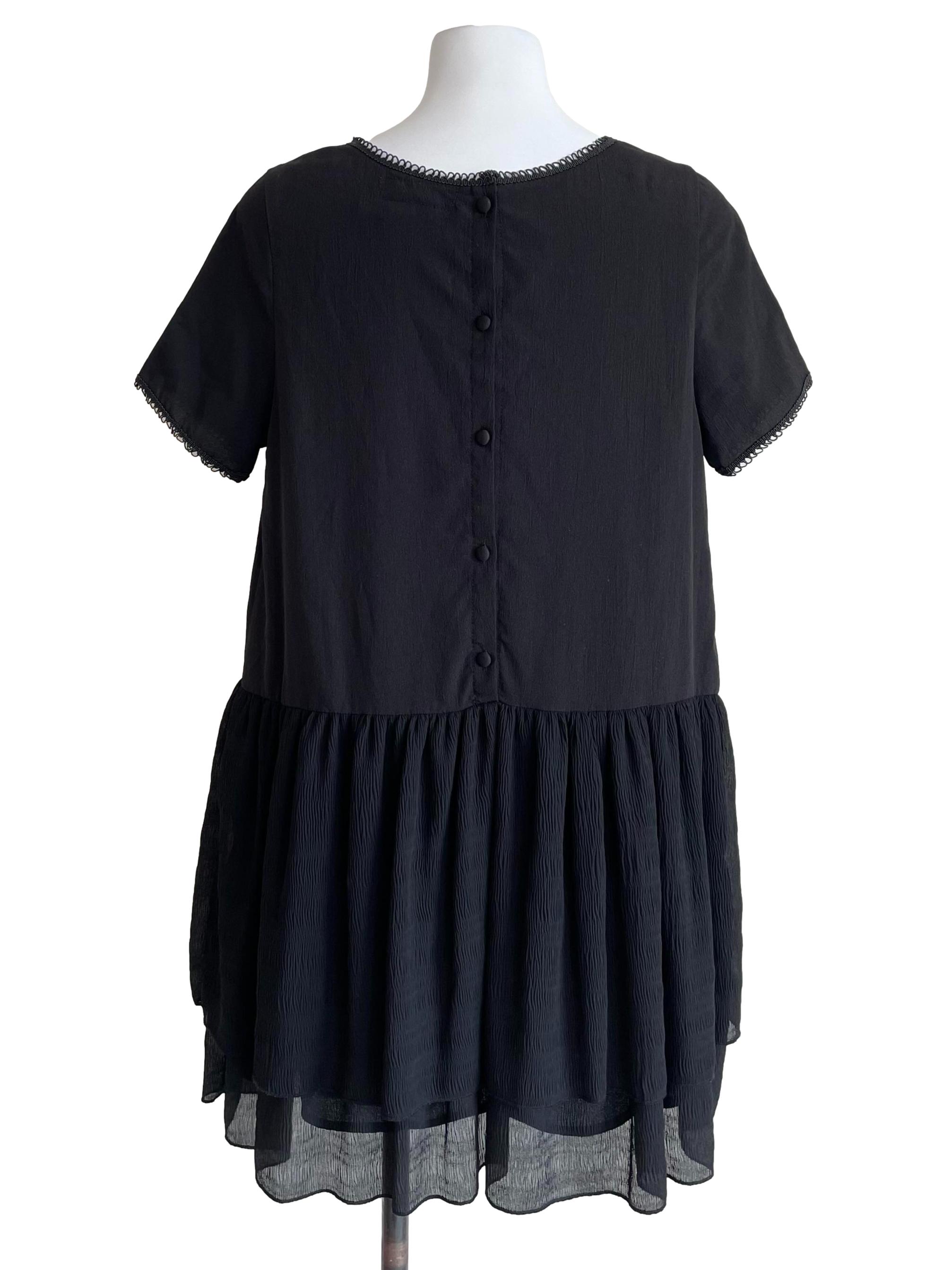 Black Tiered Babydoll Dress