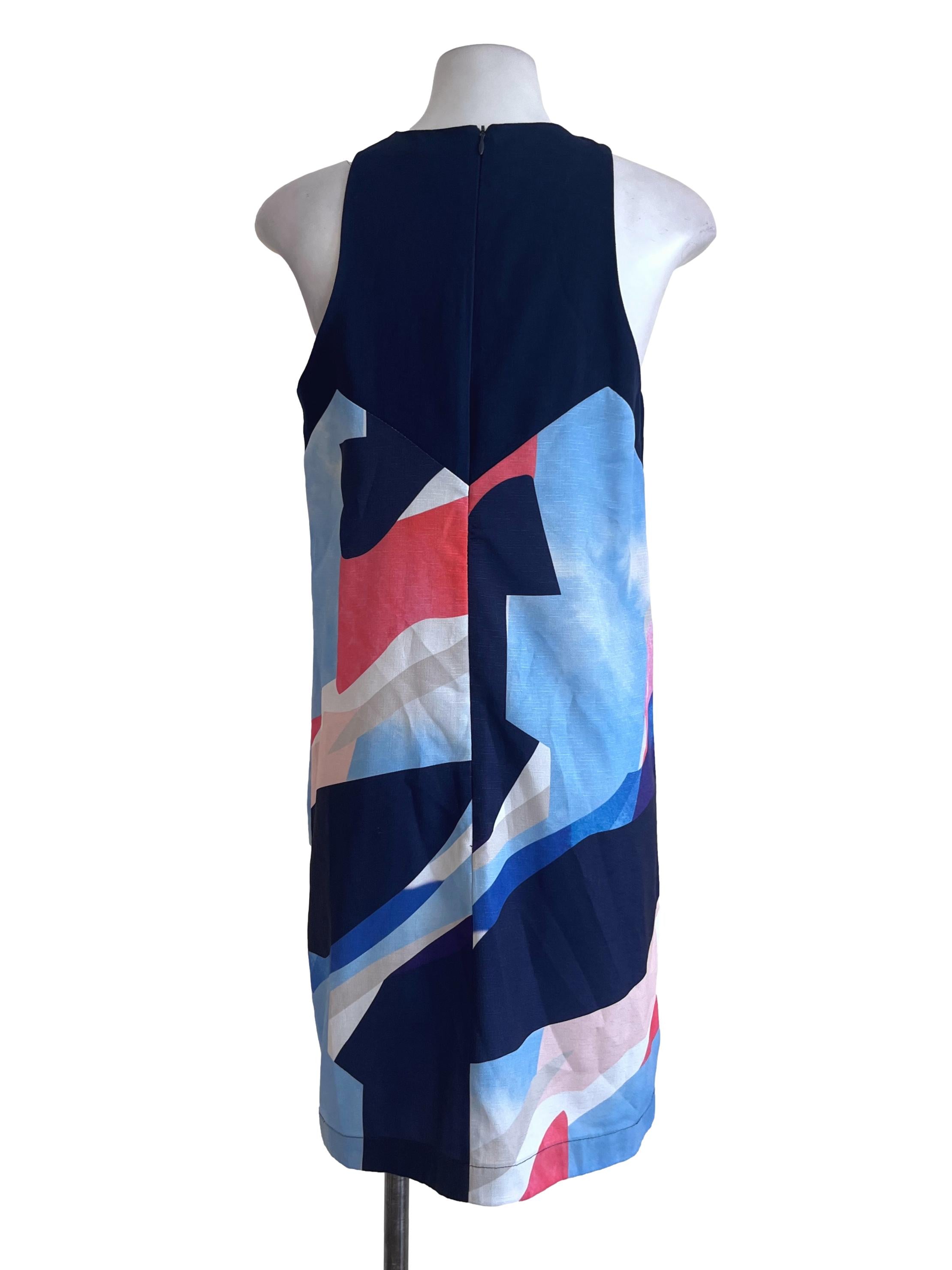 Multicolour Irregular Pattern Sleeveless Dress
