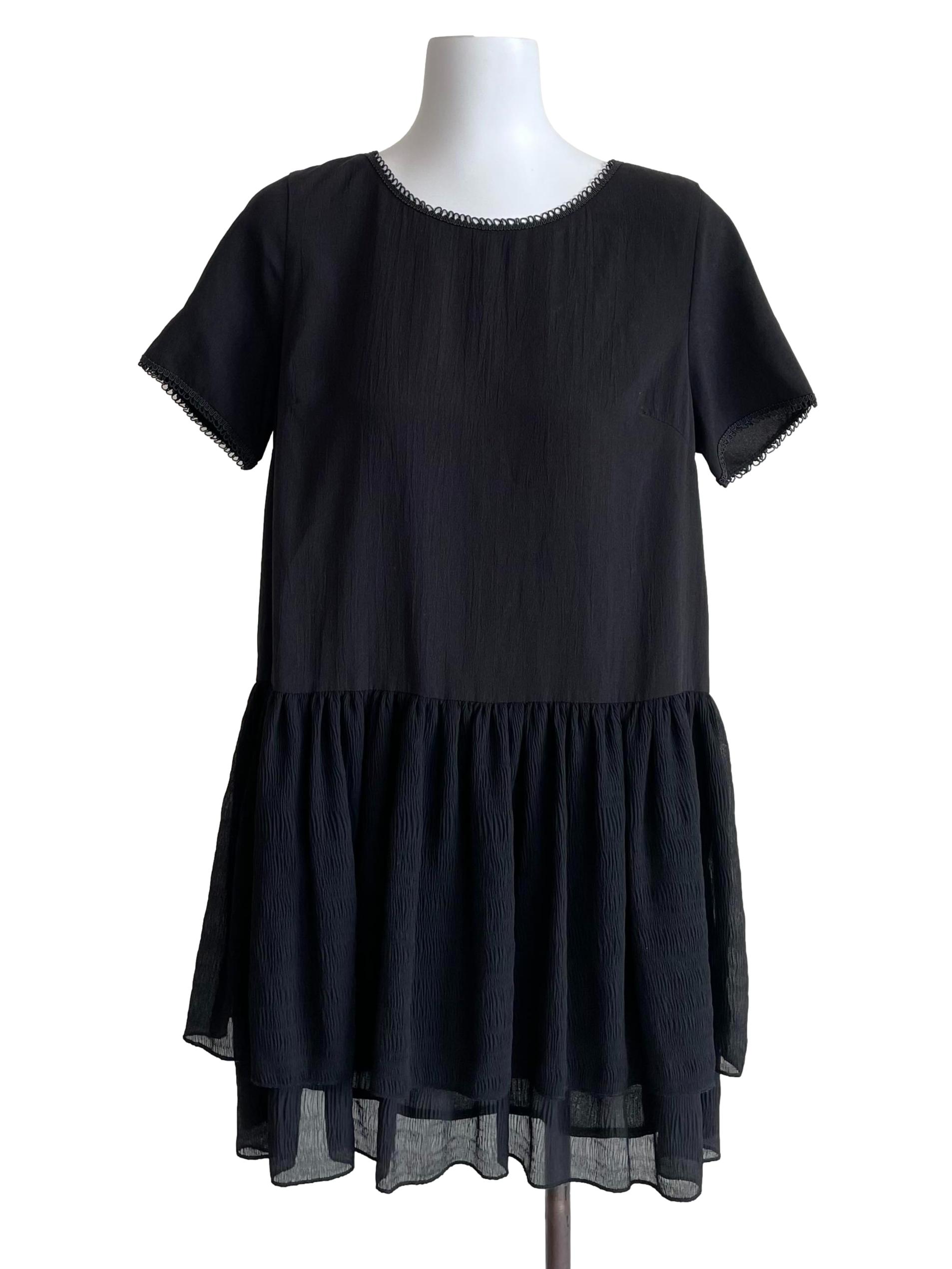 Black Tiered Babydoll Dress