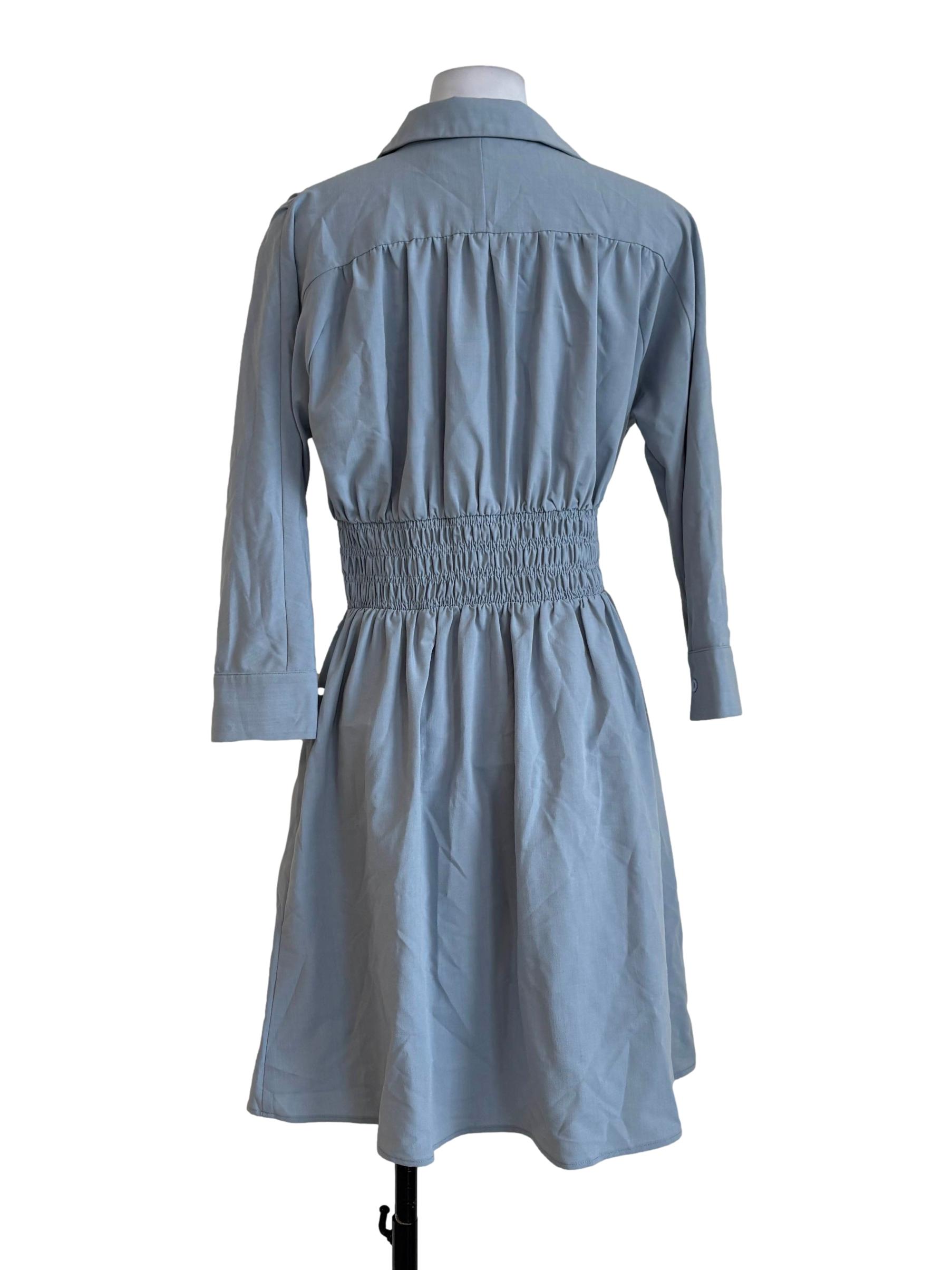 Stone Blue Smock Shirt Dress