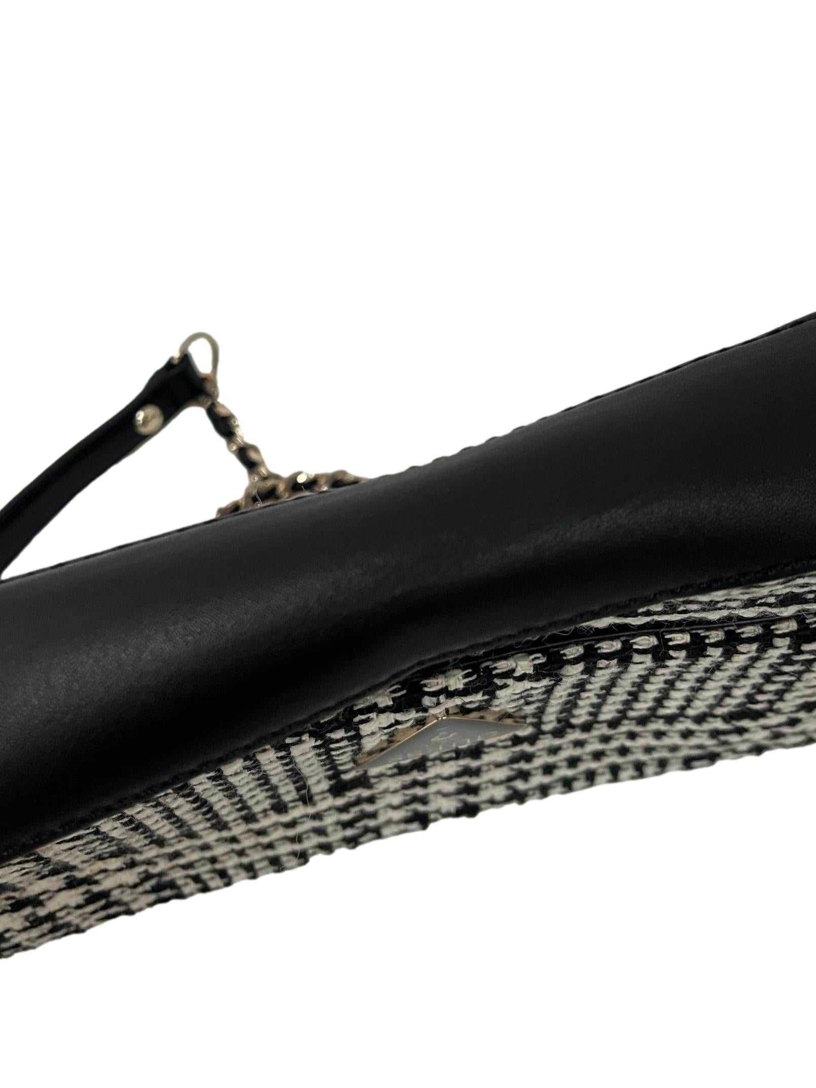 Black And White Tweed Shoulder Bag