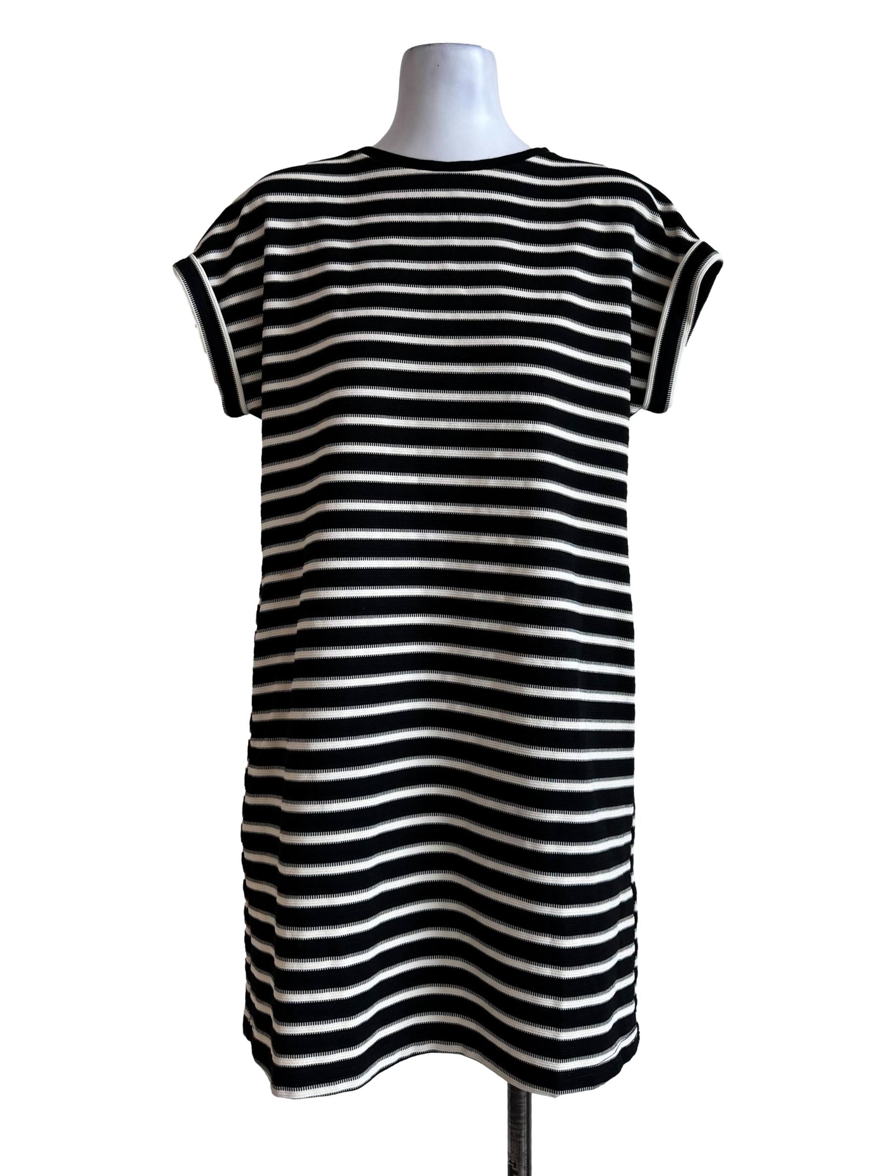 Black Stripes Shirt Dress