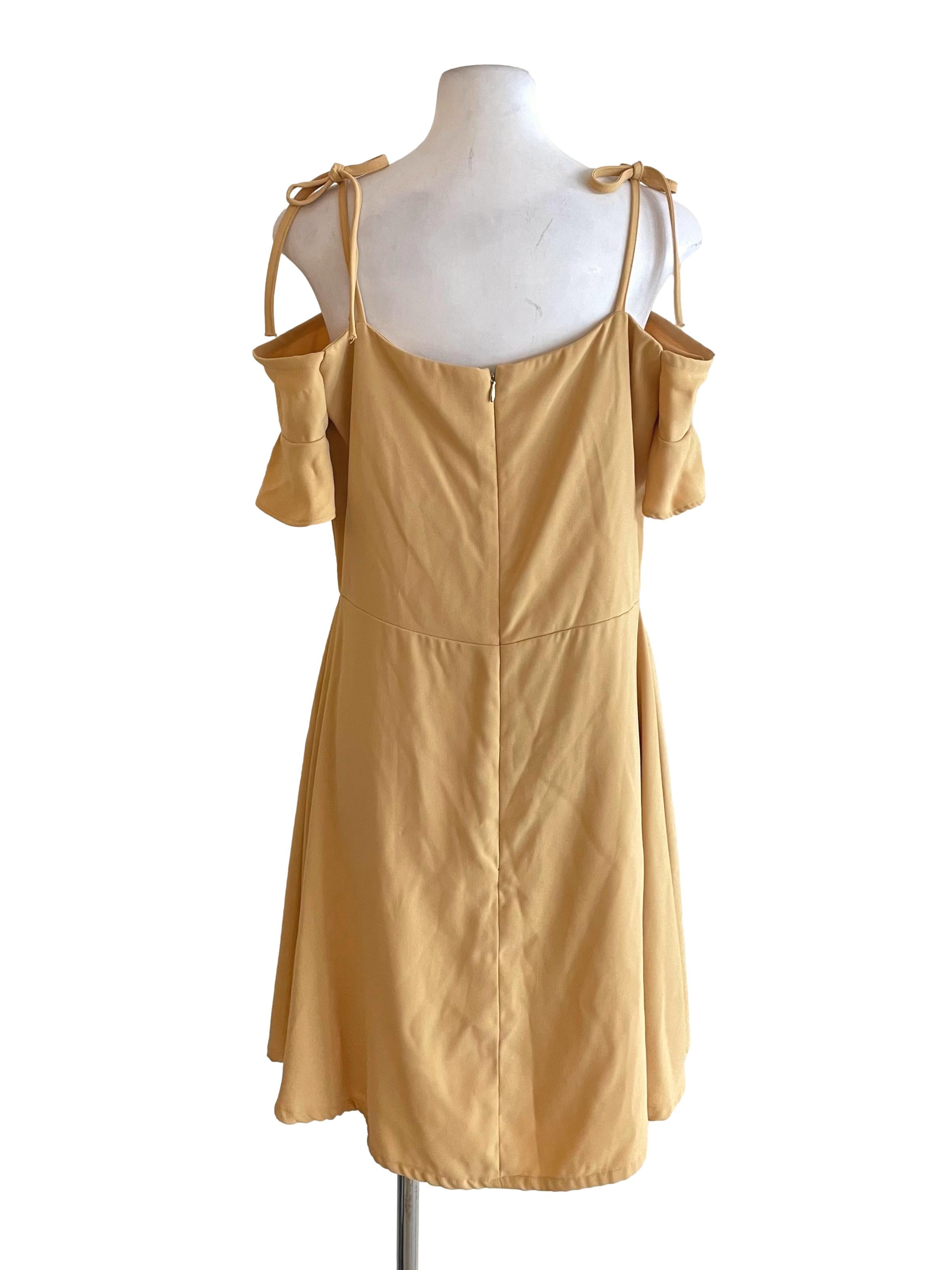 Yellow Tie Straps Twirl Dress