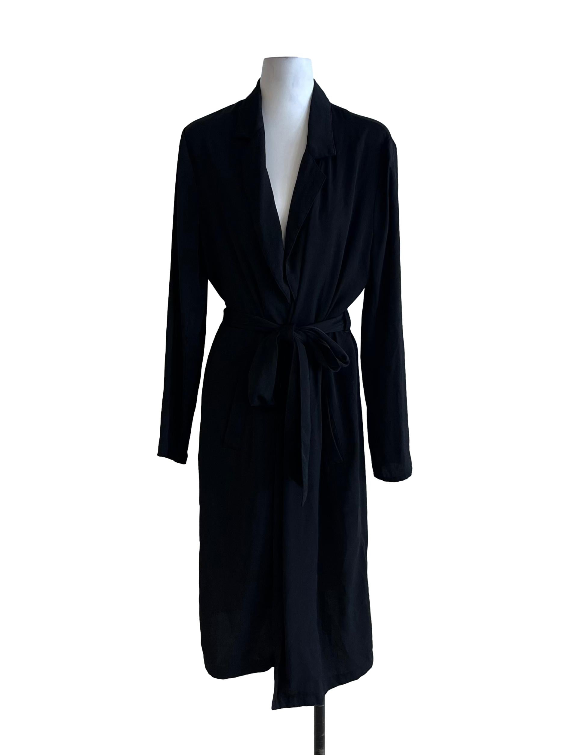 Black Wing Collar Wrap Dress