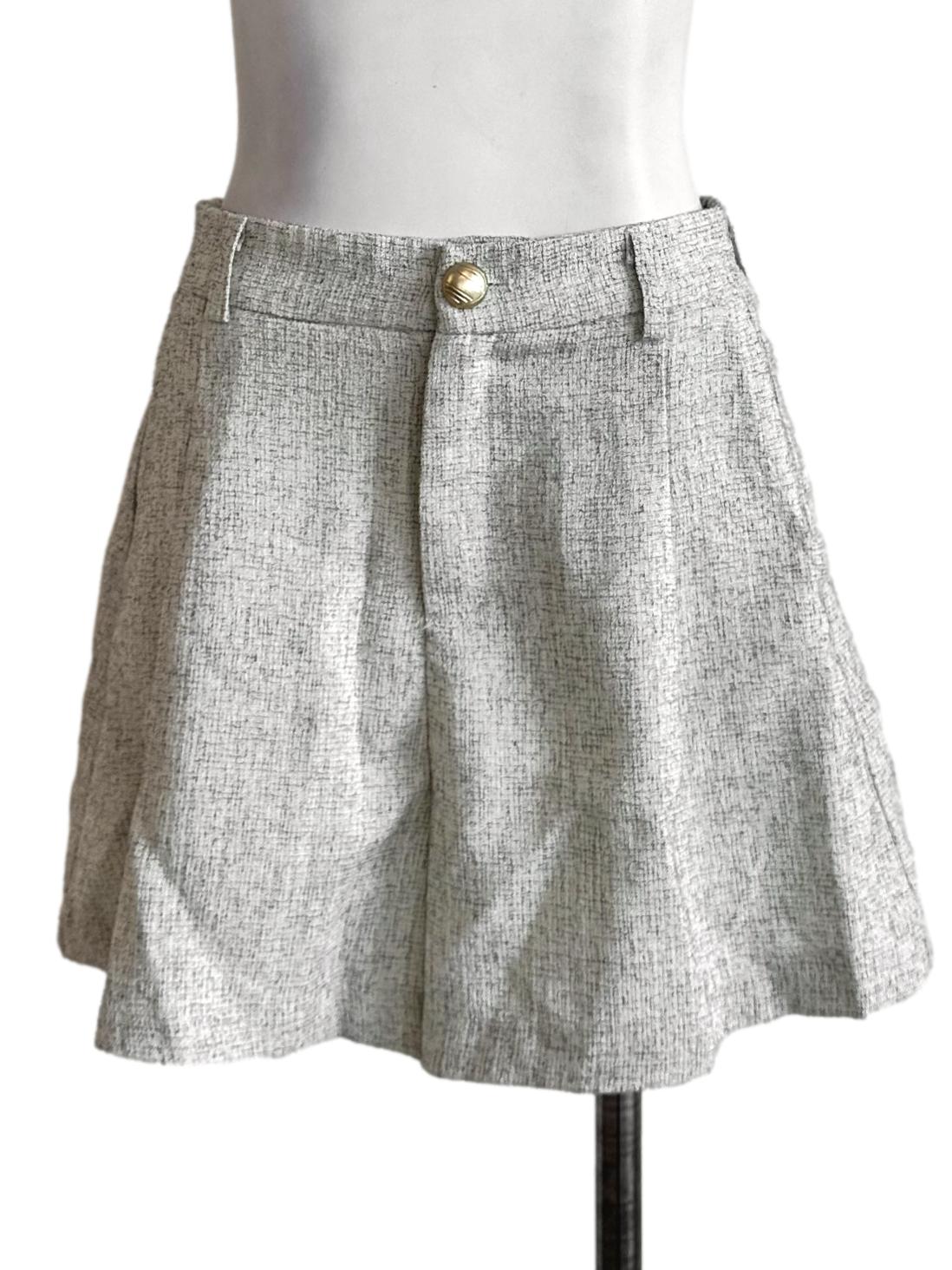 Cloud Grey Tweed Pattern Short