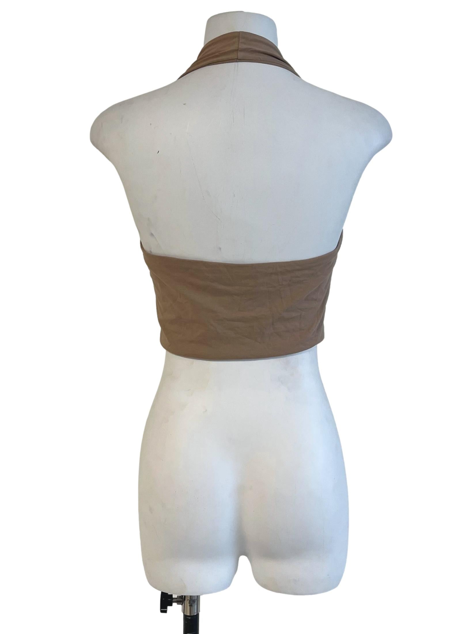 Tortilla Brown Halter Crop Top