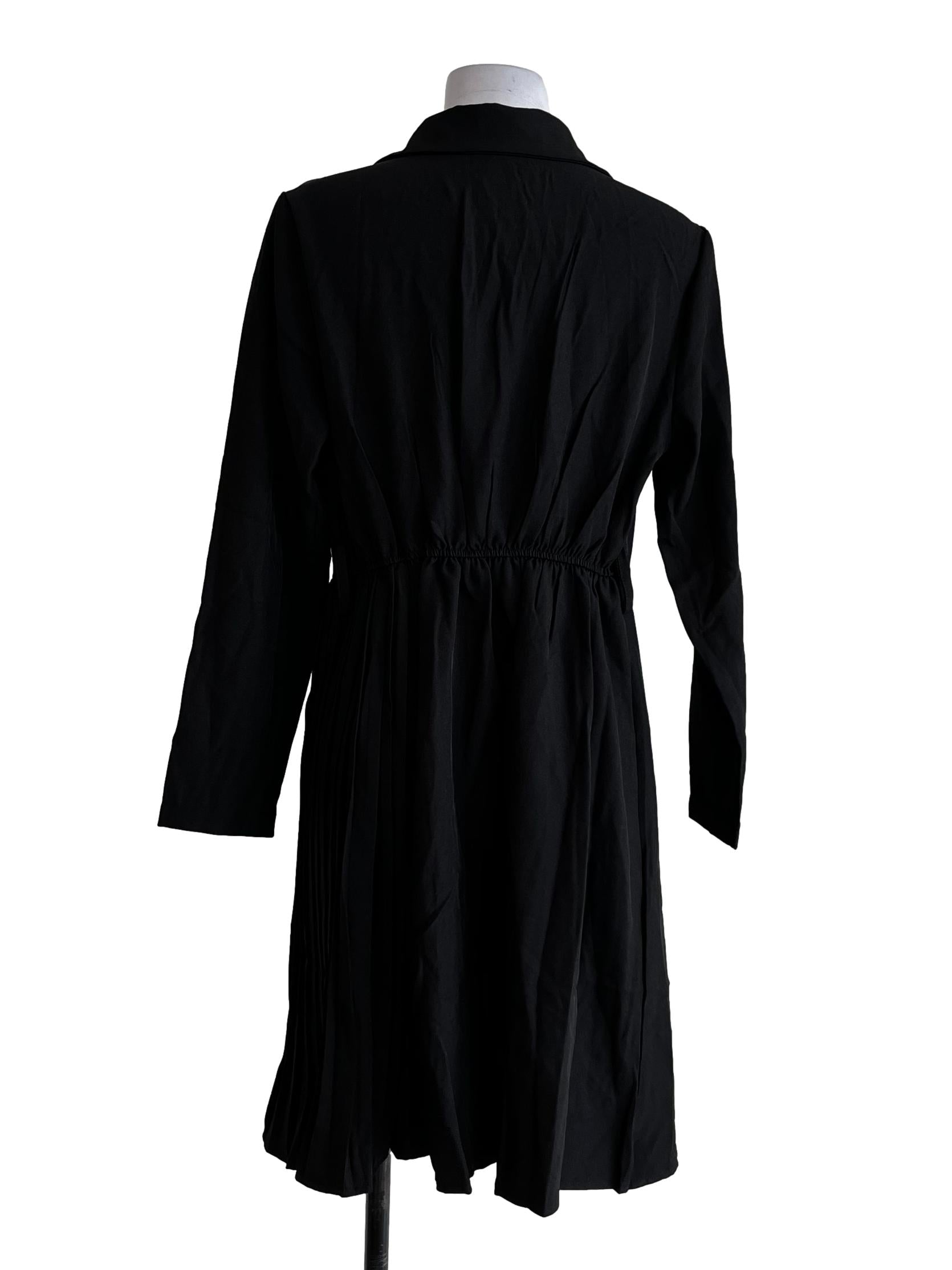 Black Plain Long Sleeves Dress