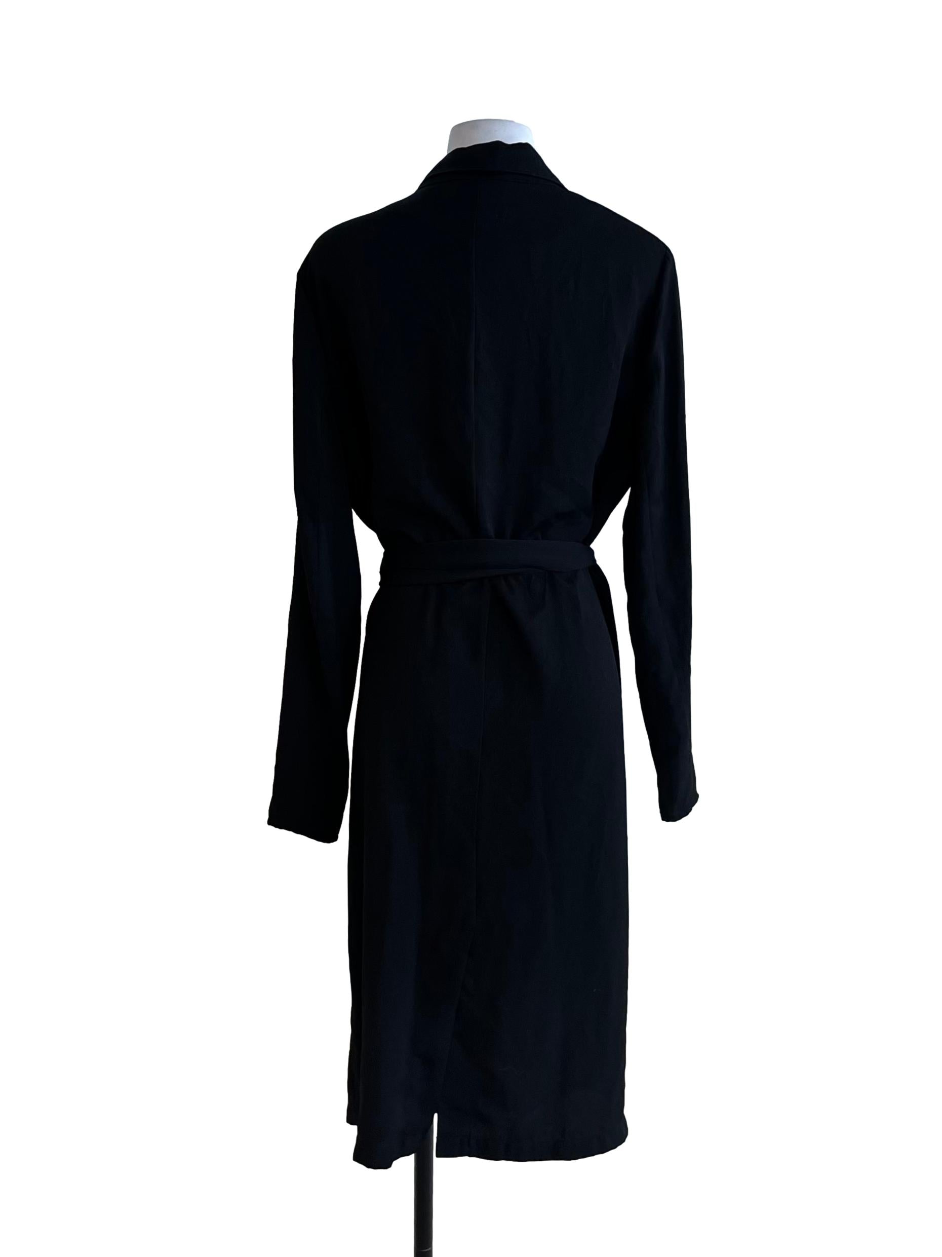 Black Wing Collar Wrap Dress